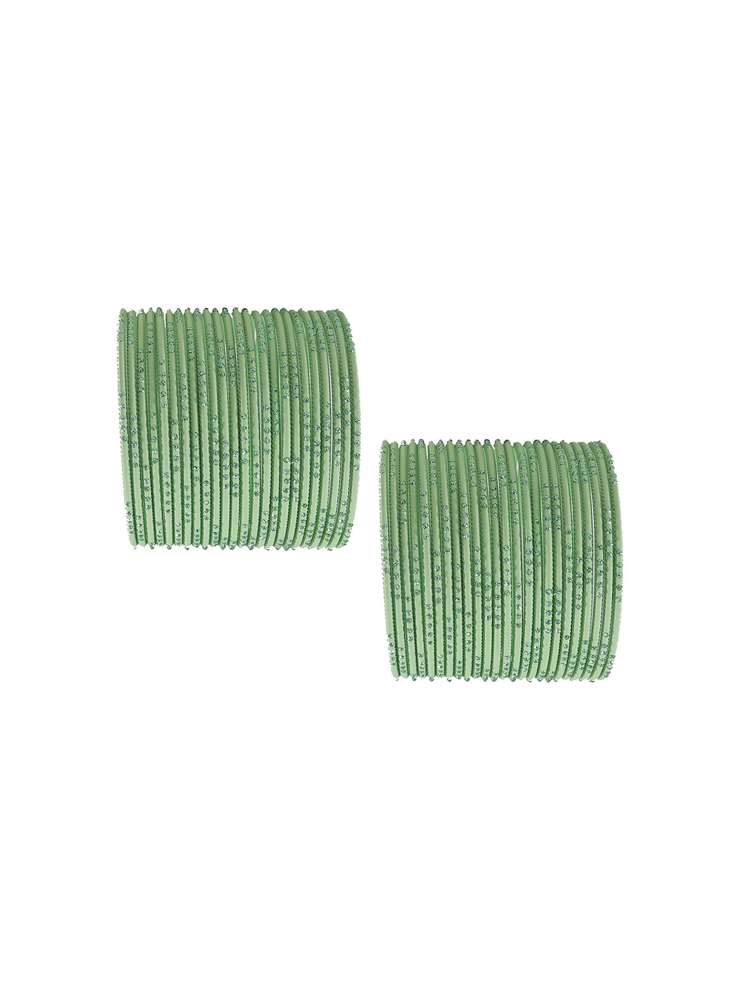 

ZULKA Set of 48 Glitter Polka Dots Bangles, Lime green