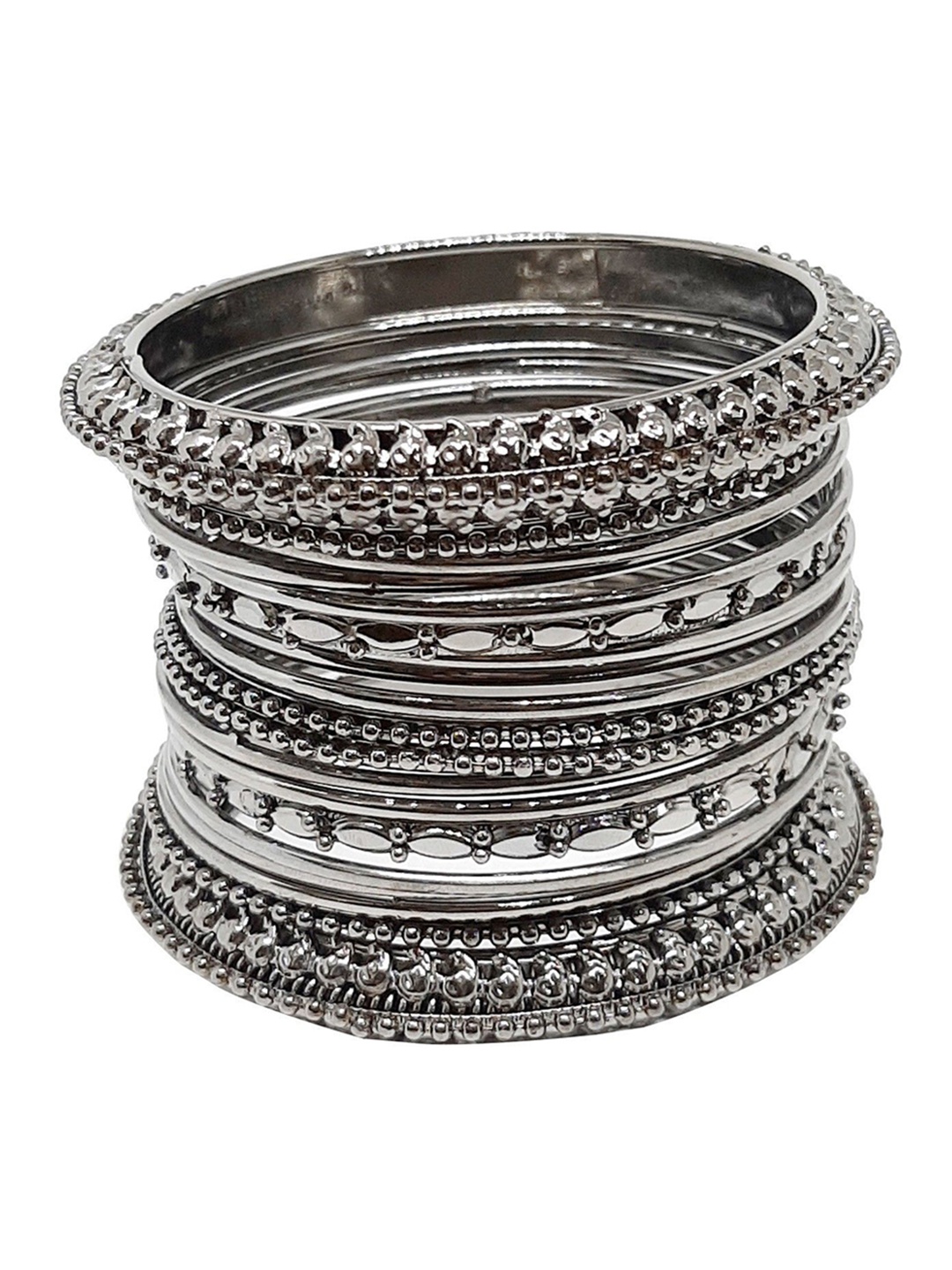 

CHRISHAN Set Of 18 Bangles, Black