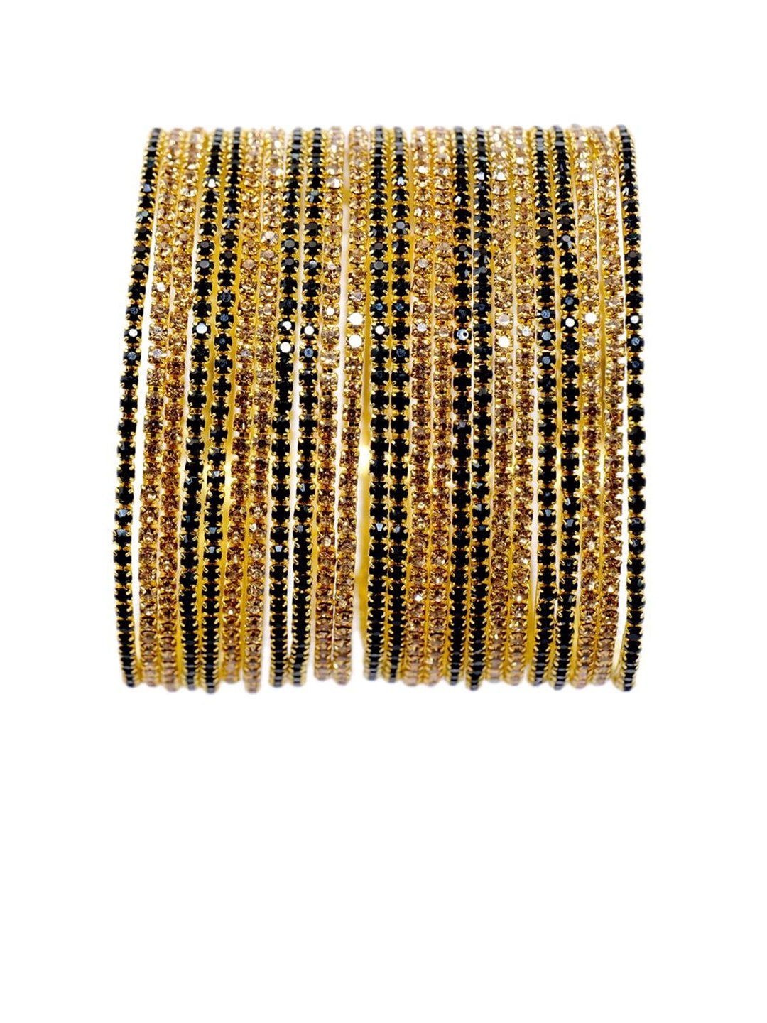 

ZULKA Set of 24 Zircon Gemstone Studded Bangles, Green
