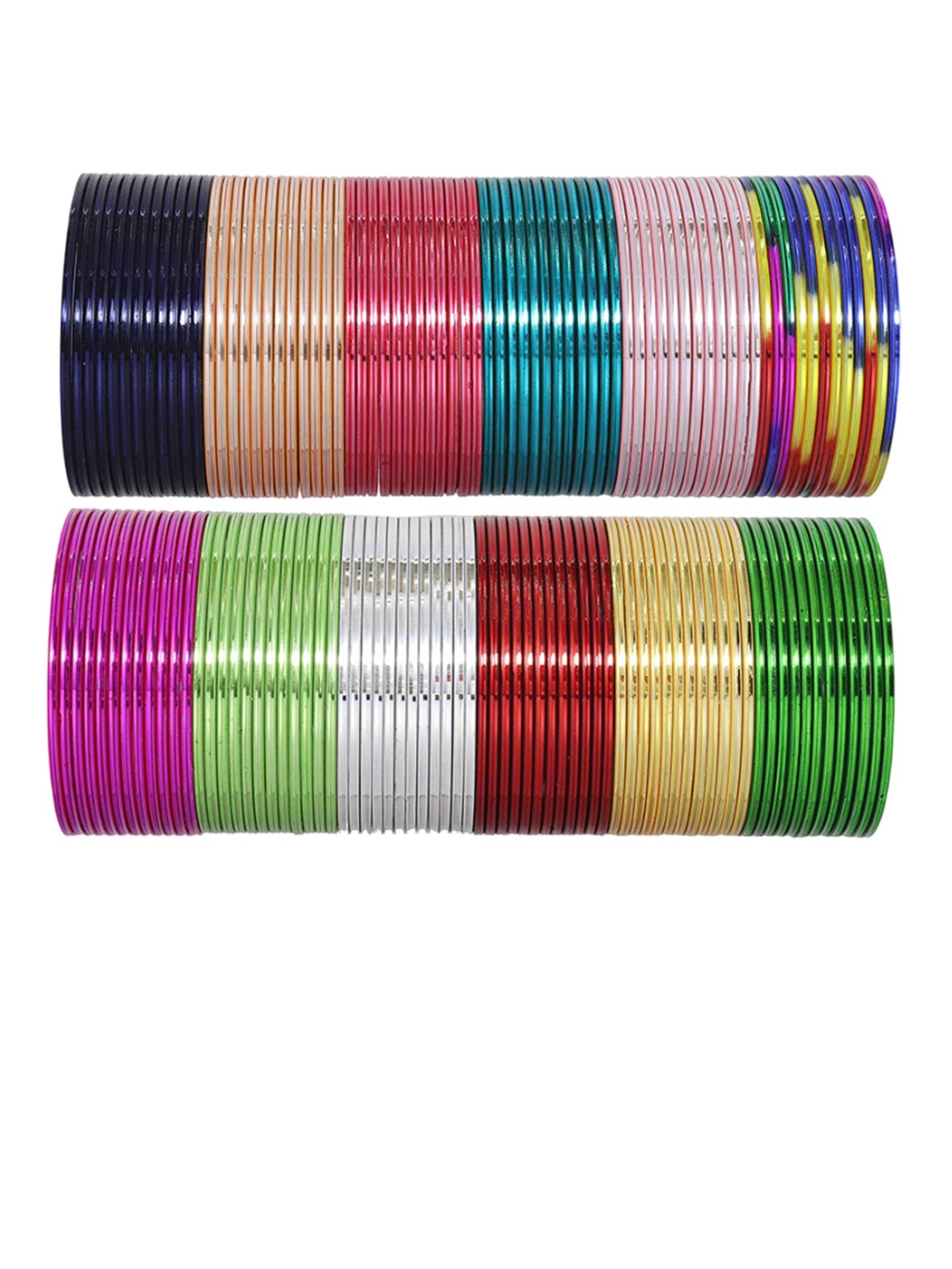 

ZULKA Set of 144 Metal with Cutting and Simple Edges Bangles, Multi