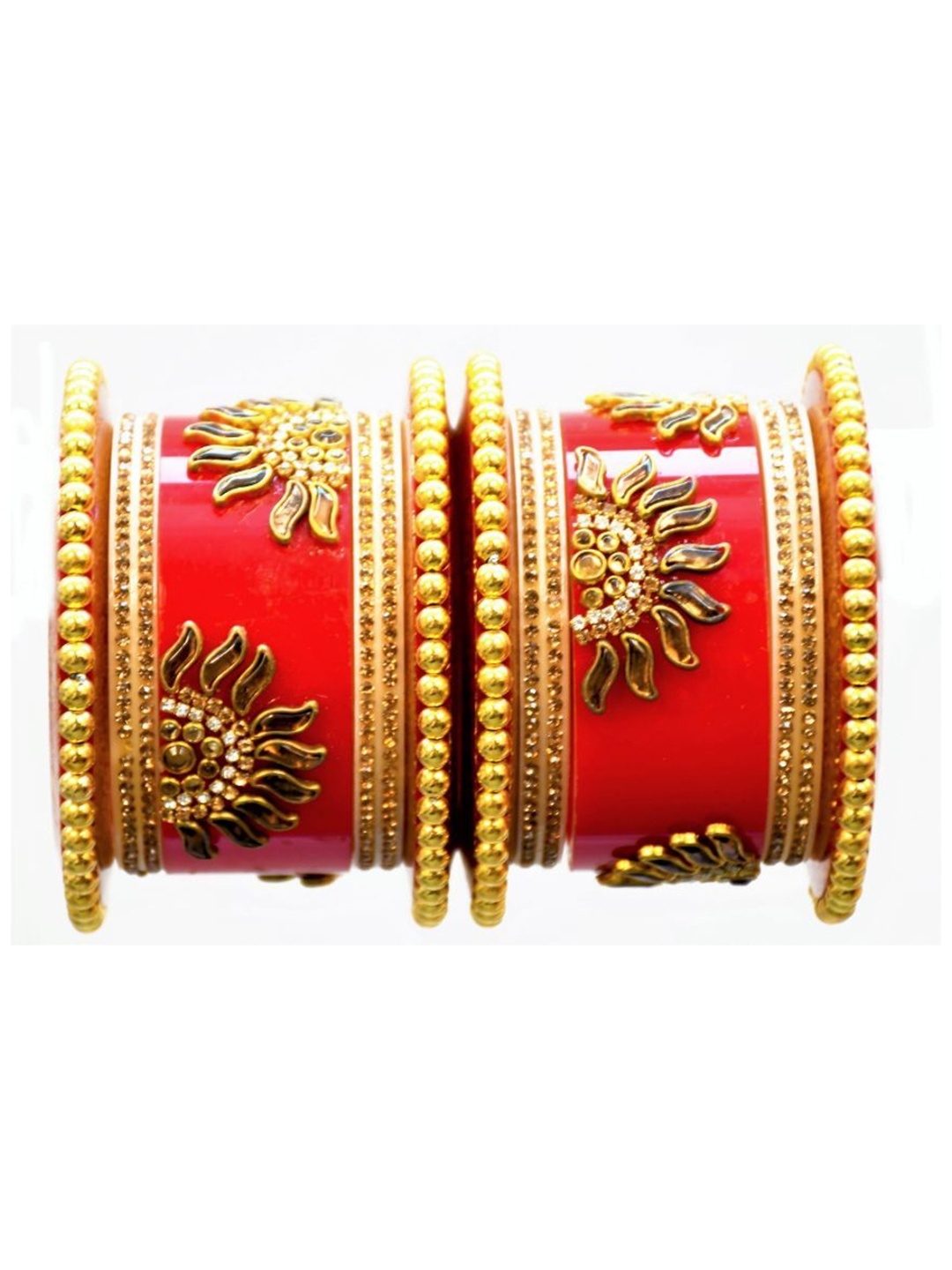 

Align Set Of 2 Gold-Plated AD-Studded Chuda Bangles