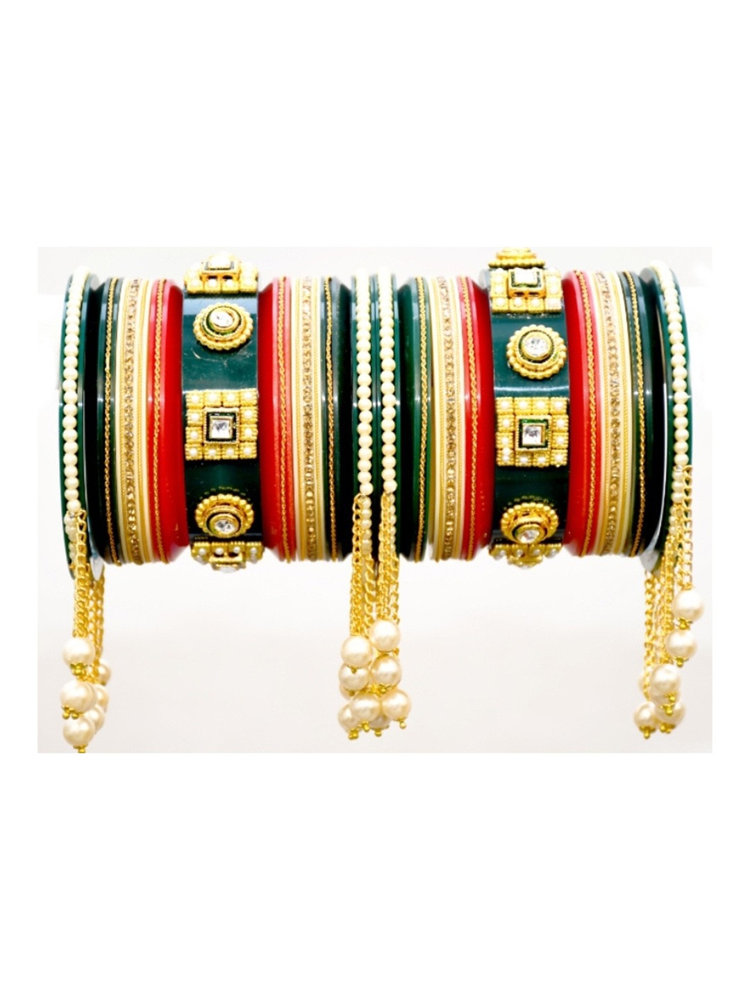 

Align Set Of 2 Gold-Plated Stone Studded Bangles