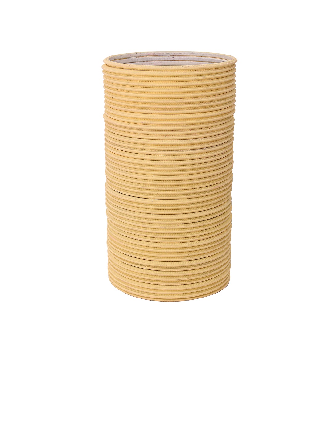 

ZULKA Set of 48 Matte Finish Plain Metal Bangles, Cream