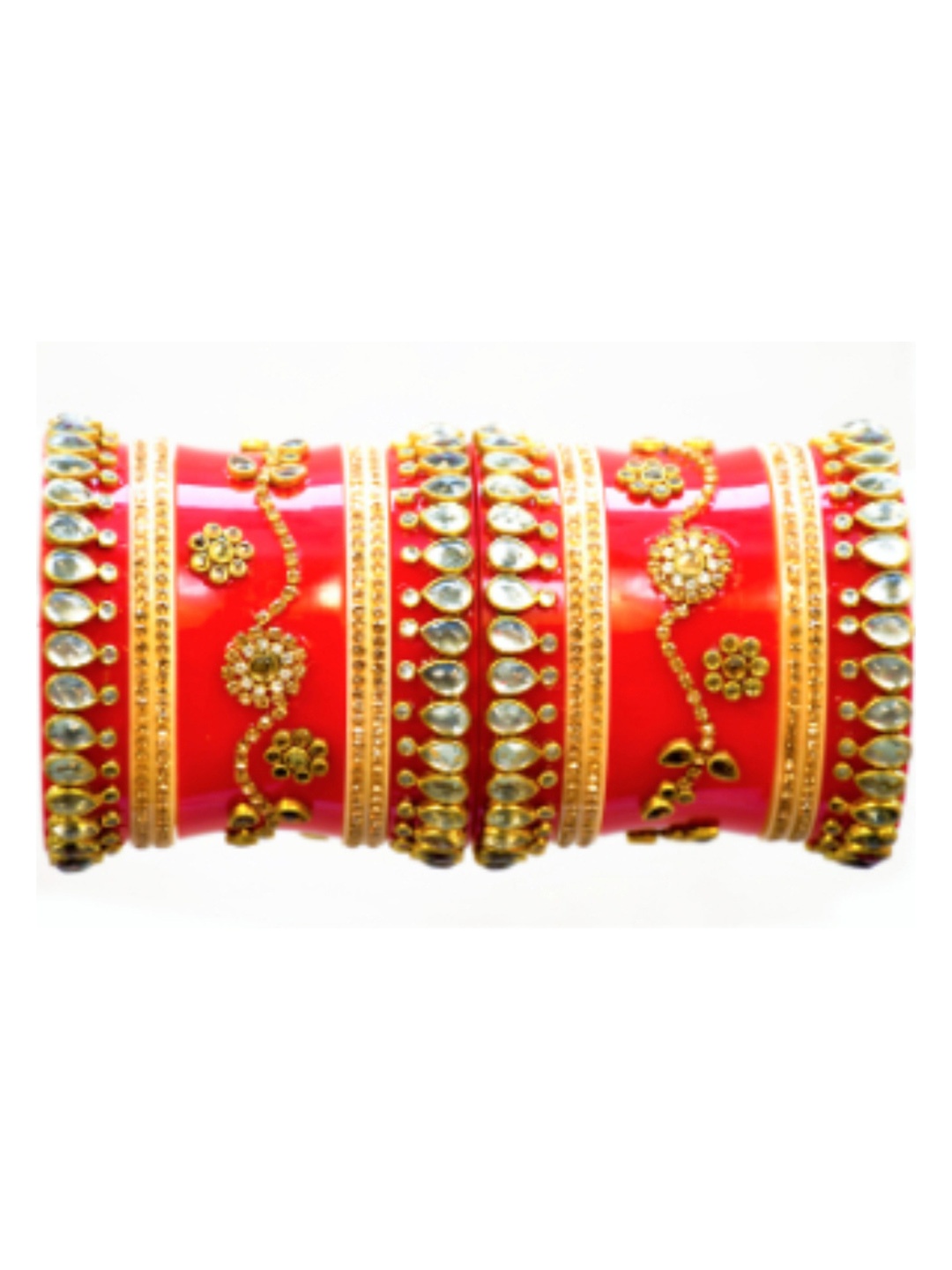 

Align Set Of 2 Gold-Plated Stone-Studded Chuda Bangles