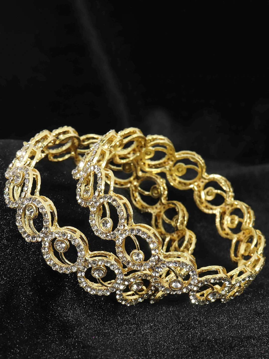 

ZULKA Set of 2 Gold Plated American Diamond Bangles