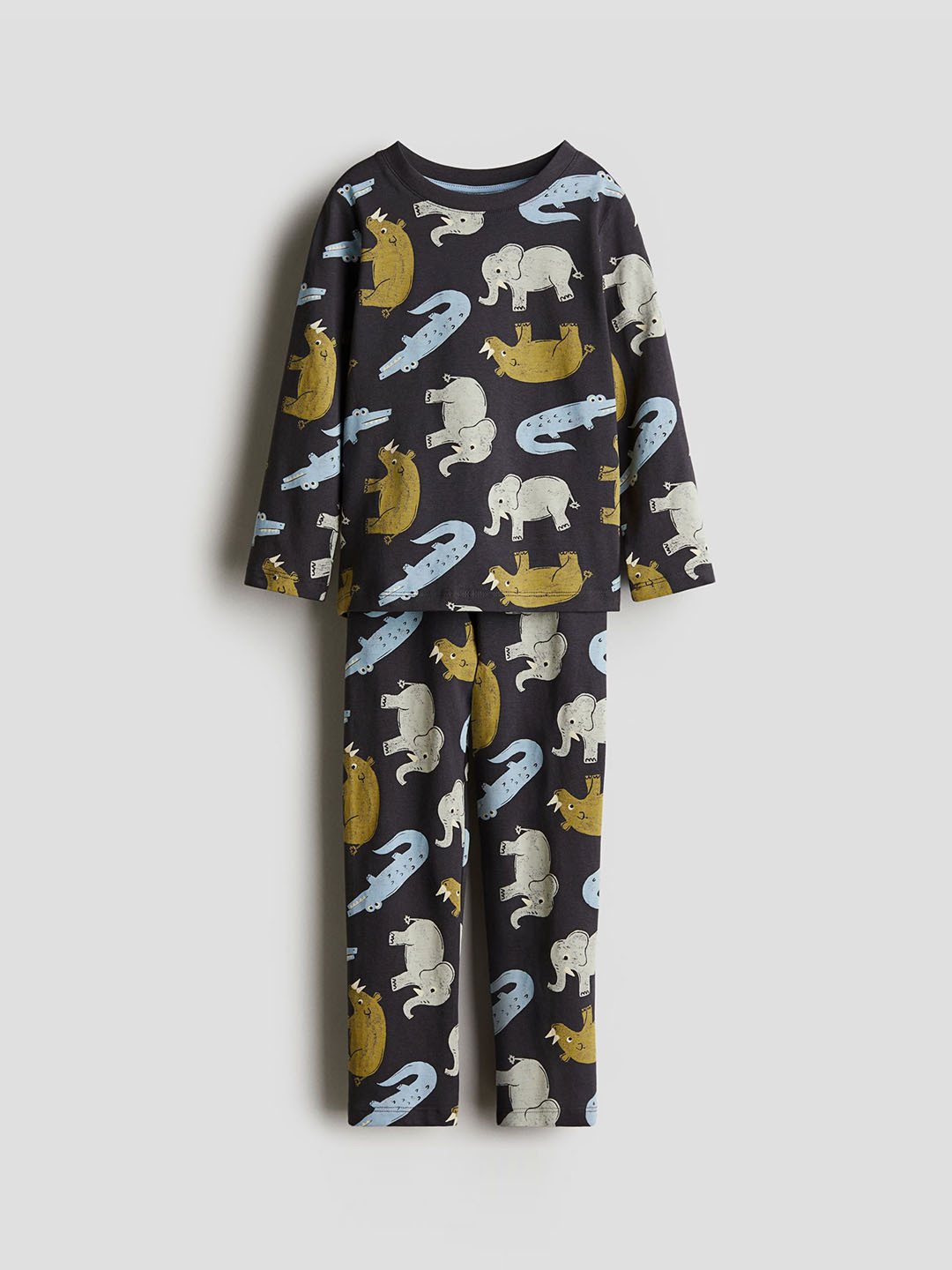 

H&M Patterned Jersey Pyjamas, Grey