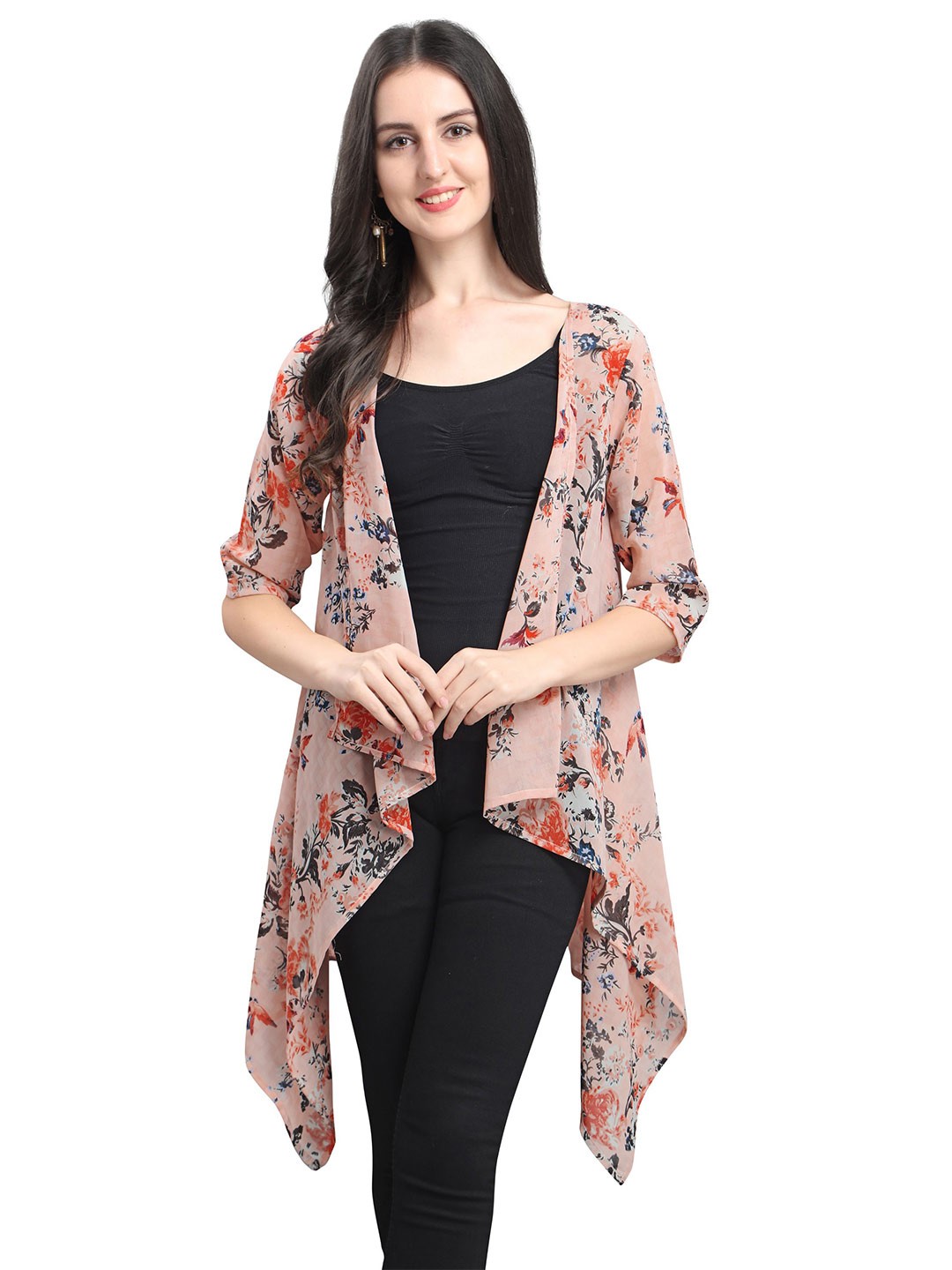 

DressBerry Floral Printed Shrug, Beige