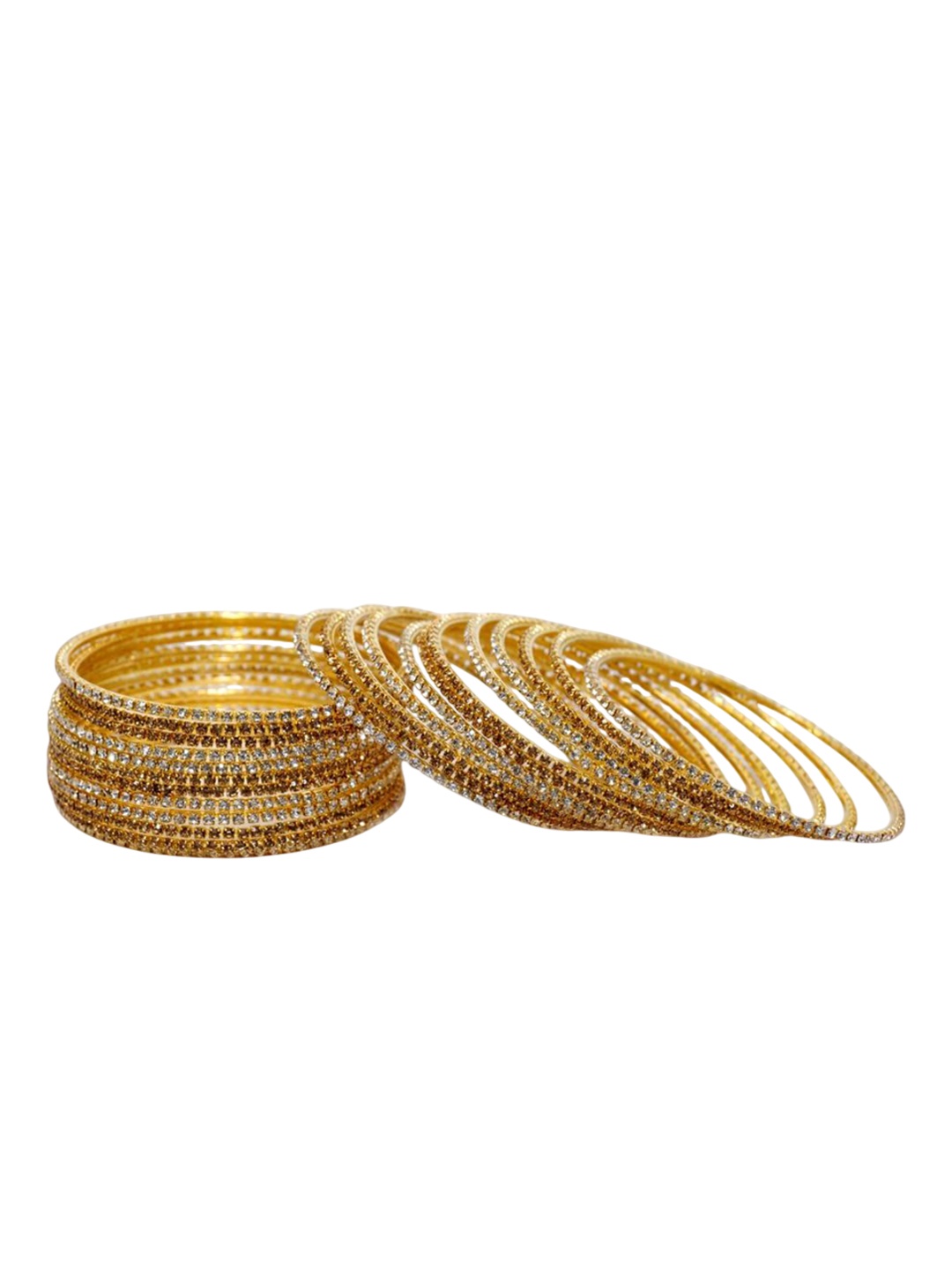 

ZULKA Set of 30 Stone Studded Bangles, Magenta