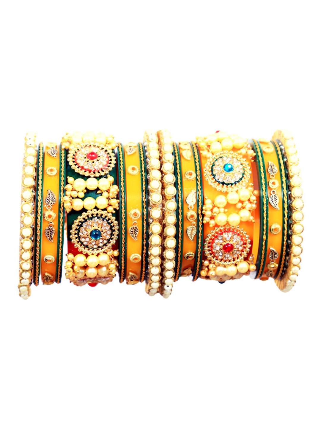 

Align Set Of 2 Gold-Plated Pearl Beaded Chudas Bangles