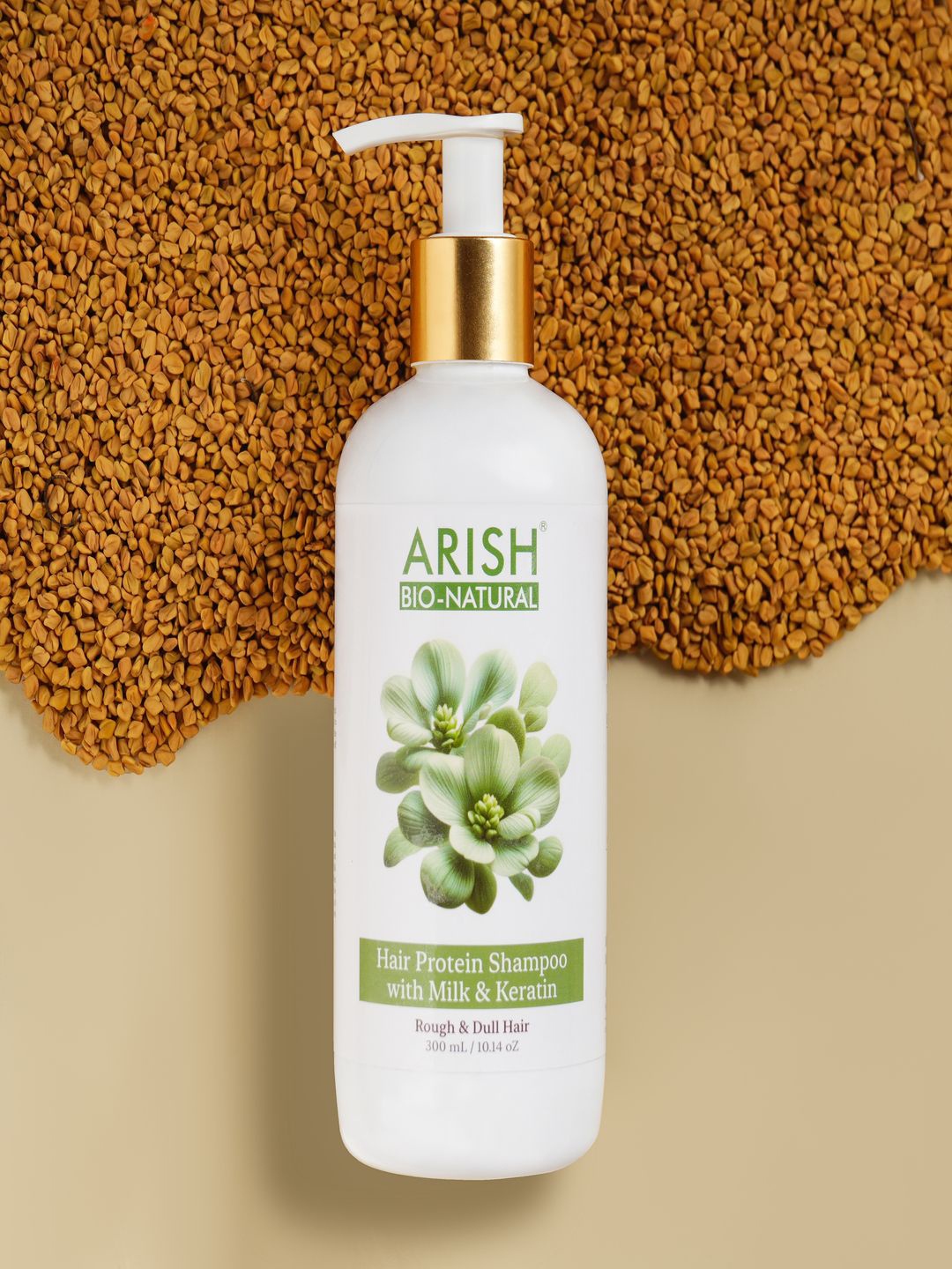 

ARISH BIO-NATURAL Hair Protein Shampoo For Rough & Dull Hair With Milk & Keratin- 300 ml, Off white