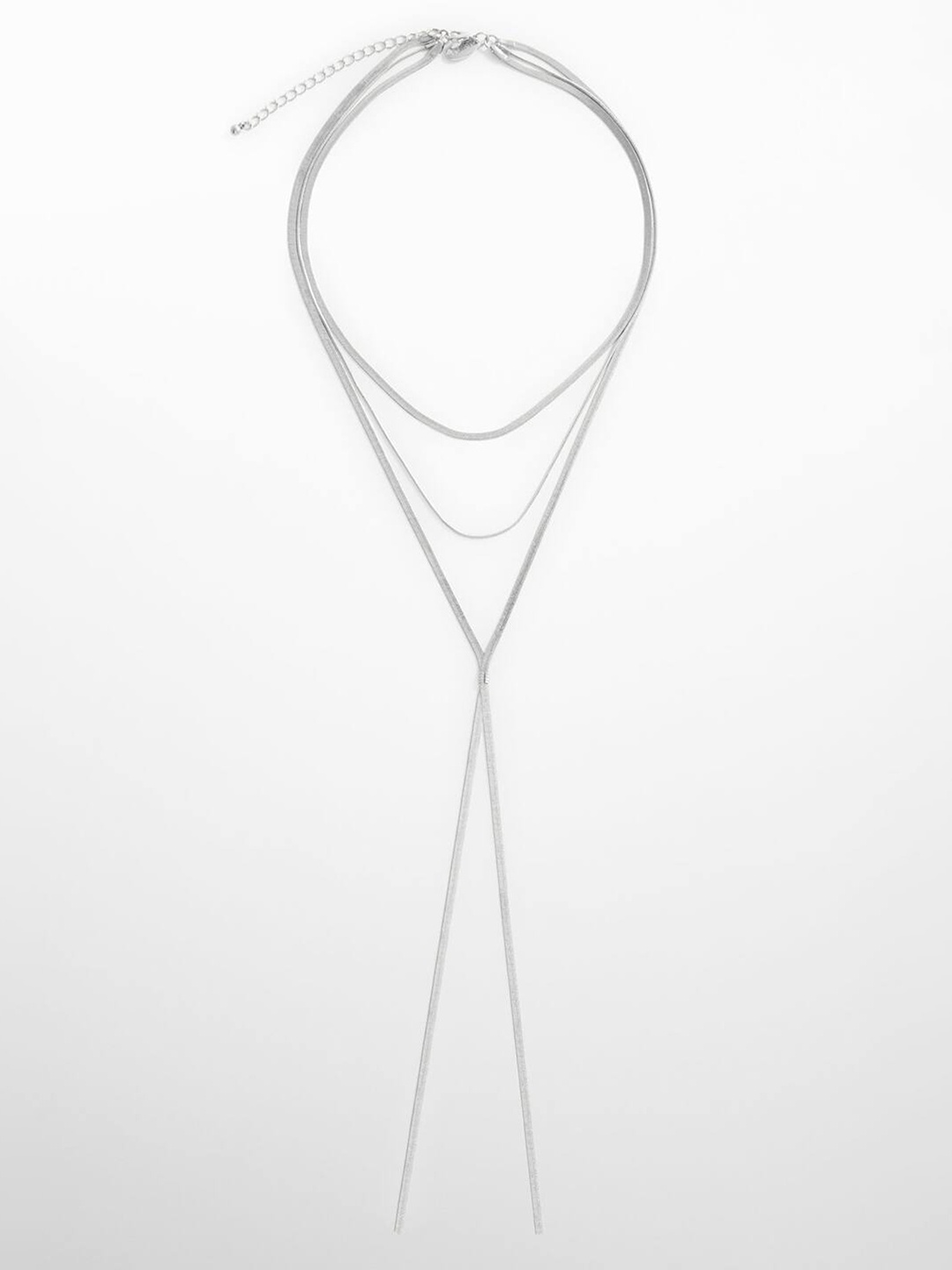

MANGO Layered Necklace and Chain, Silver