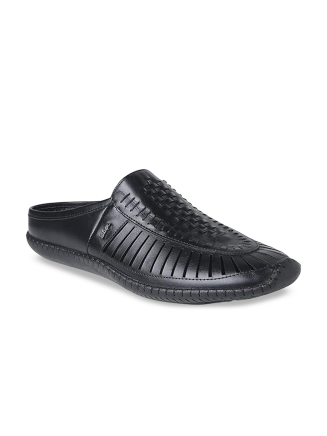 

Lee Cooper Men Woven Design Leather Loafers, Black