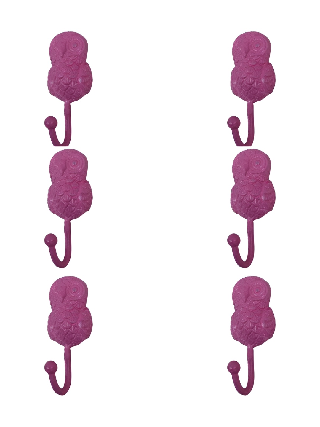 

IndianShelf Pink 6 Pcs Iron Owl Wall Hooks