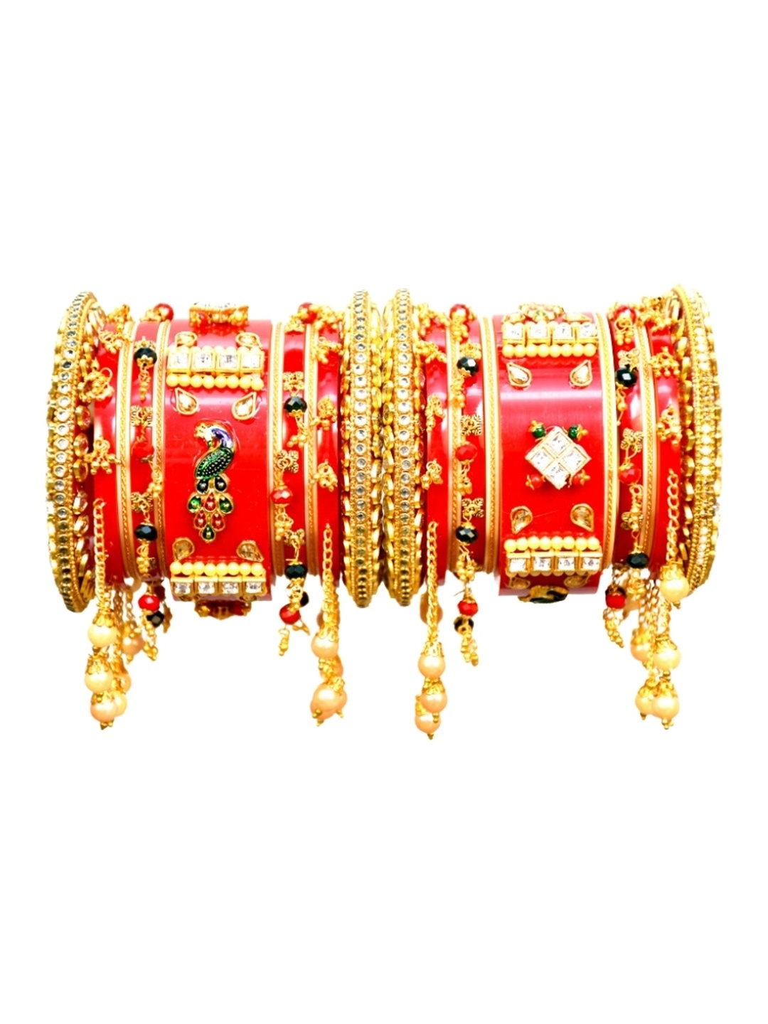 

Align Set Of 2 Gold-Plated Stones-Studded & Beaded Bangles