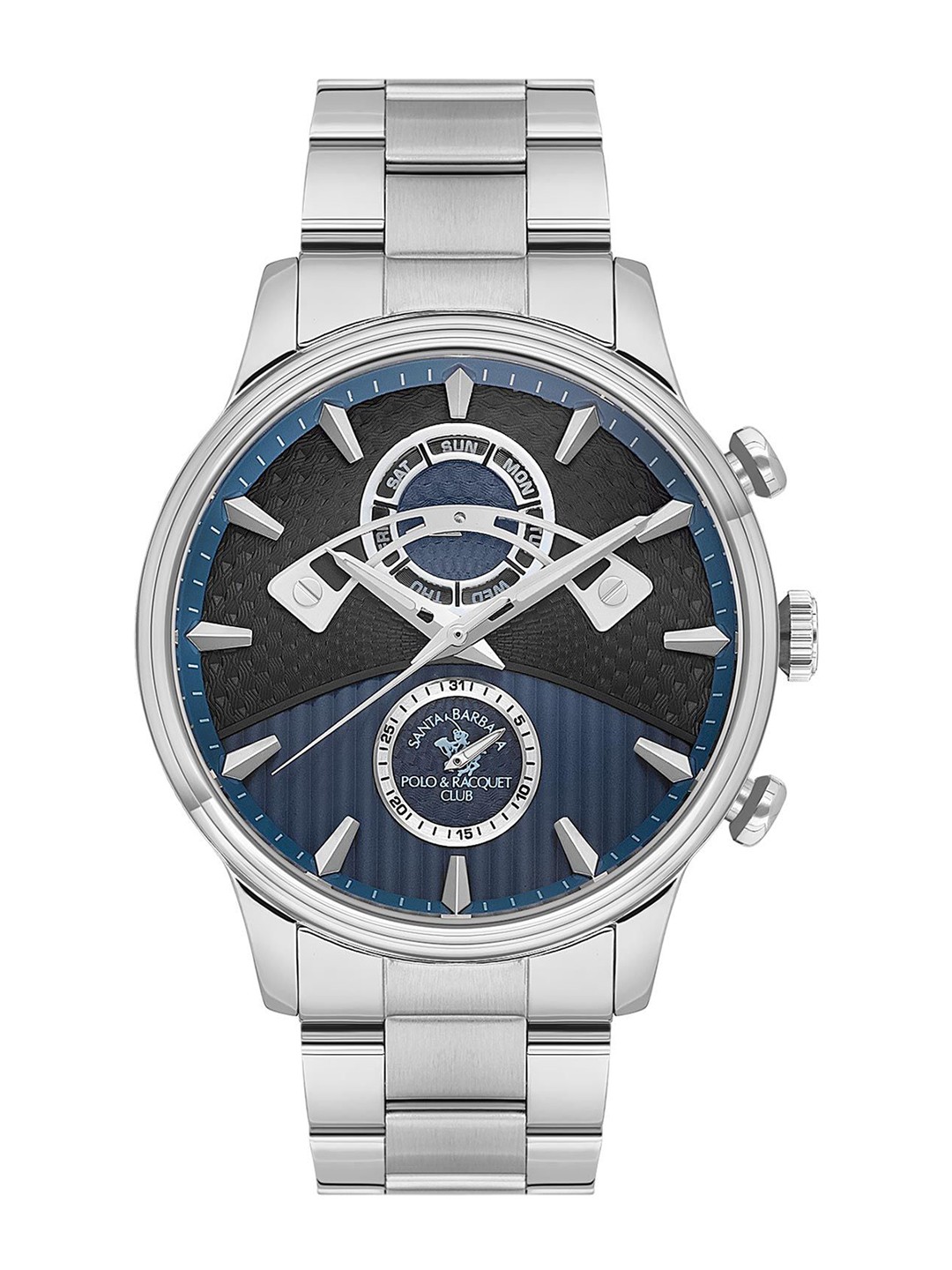 

SANTA BARBARA POLO & RACQUET CLUB Men Dial & Stainless Steel Style Straps Reset Time Watch, Silver