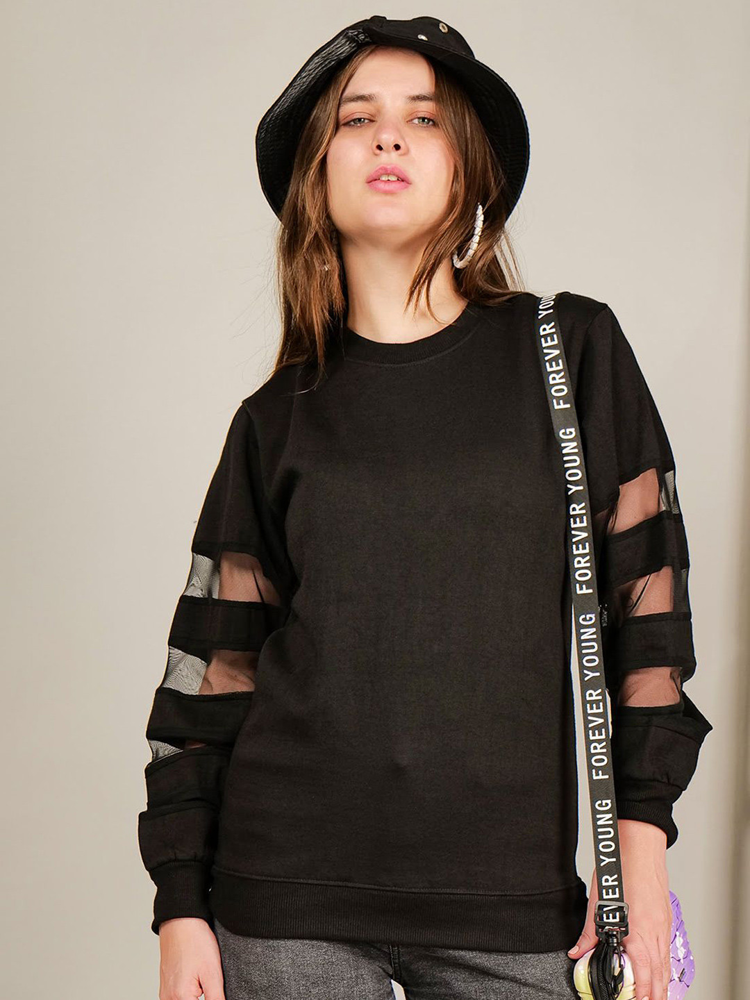 

THE BLACK LOVER Round Neck Pure Cotton Top