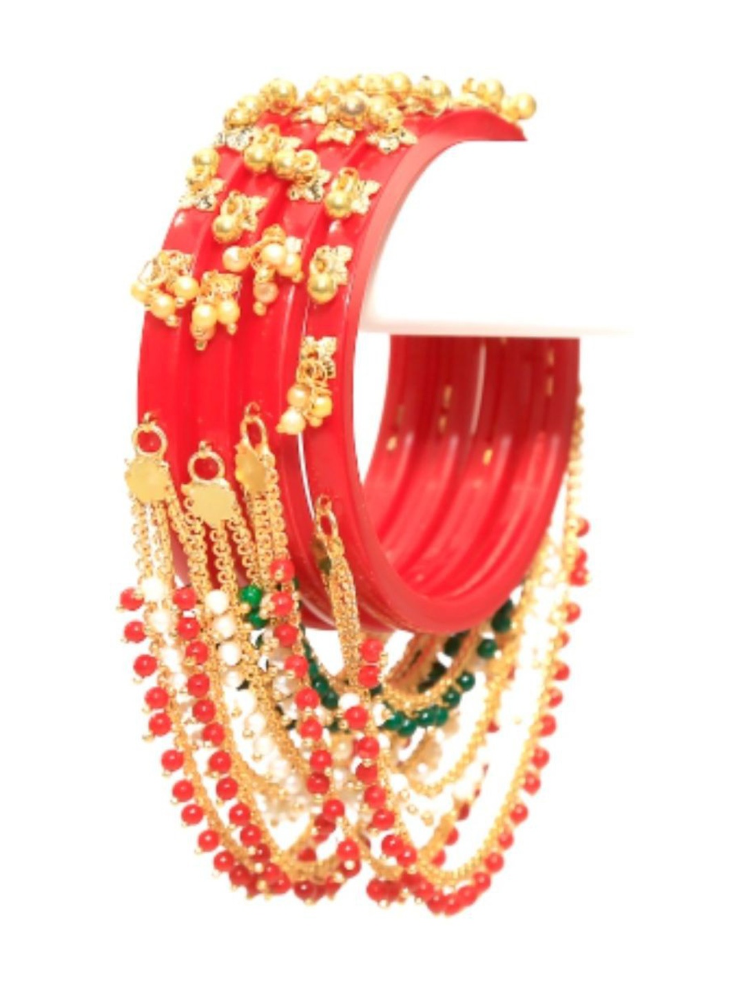 

Align Set Of 4 Gold-Plated Beaded Chuda Bangles