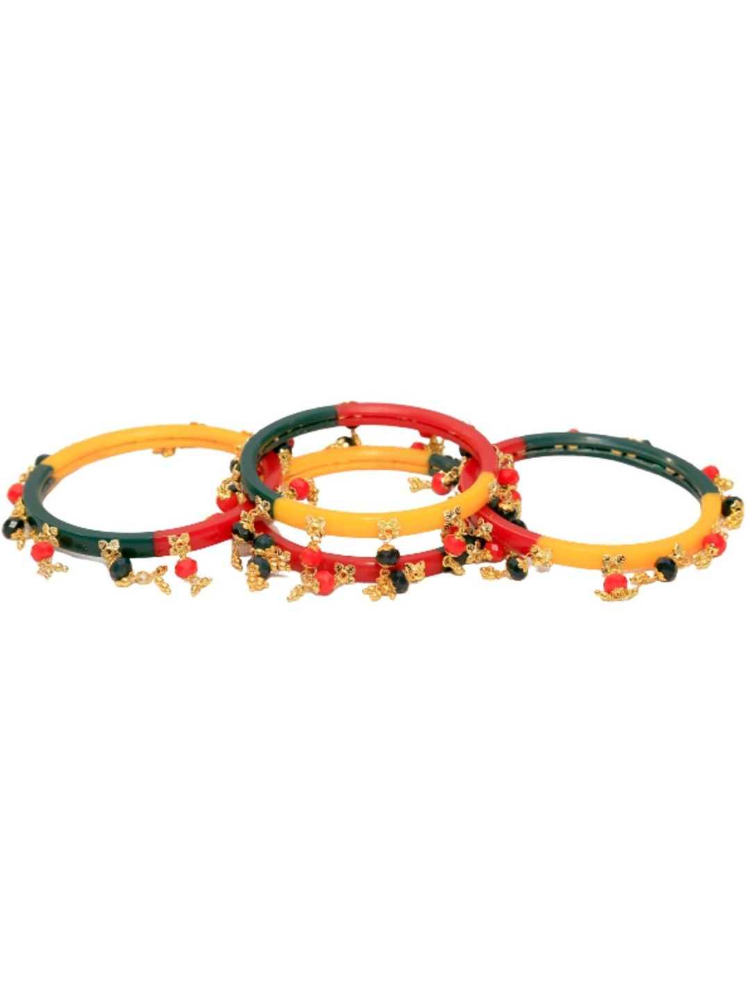 

Align Set Of 4 Gold-Plated Bangles, Red