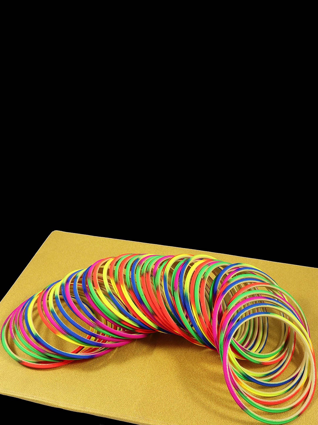 

ZULKA Set of 48 Multicolored Metal Bangles, Multi
