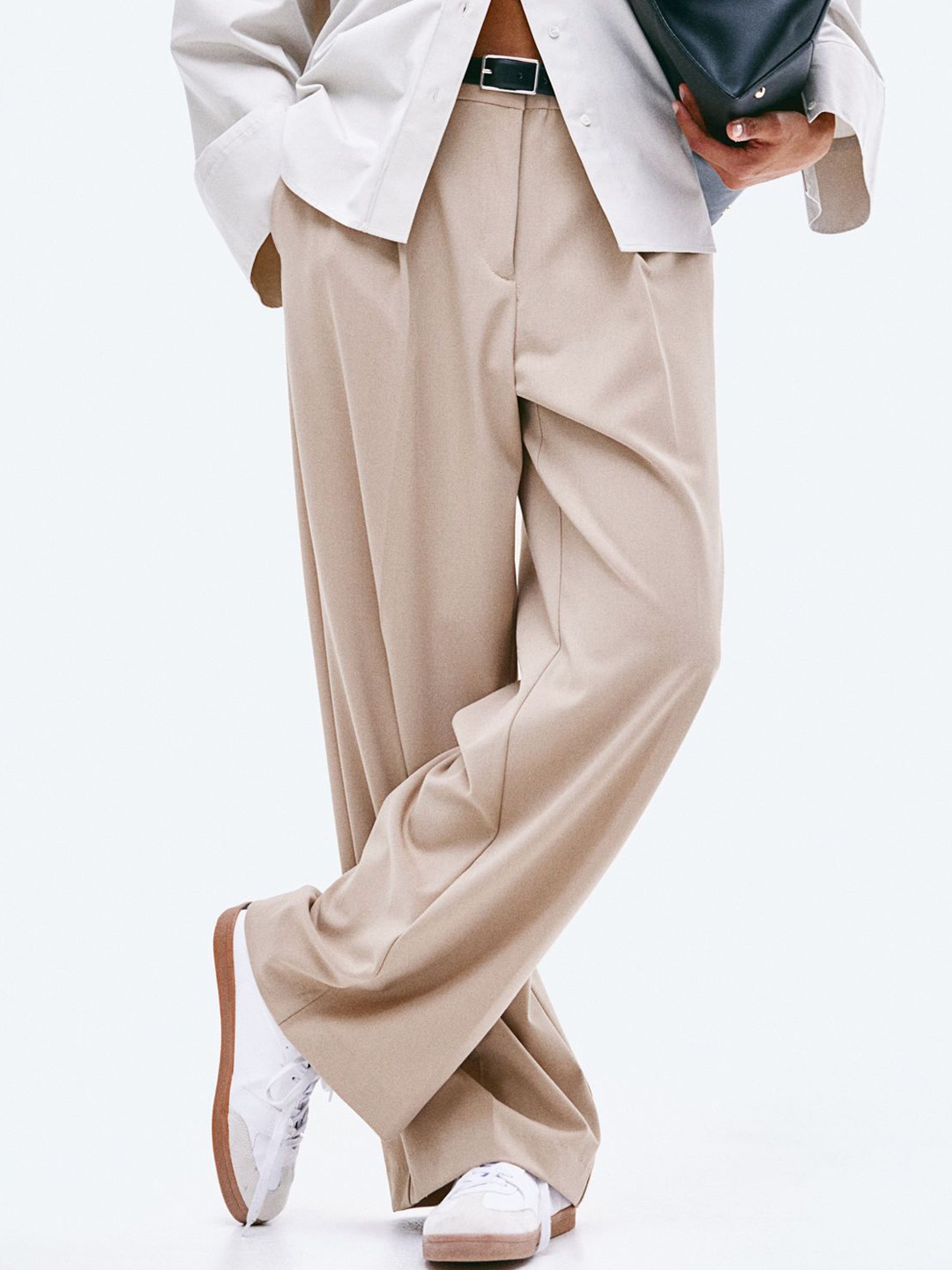 

H&M Wide Trousers, Beige