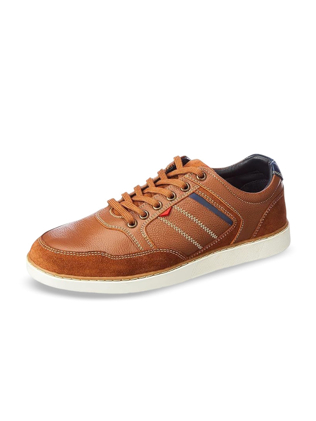 

Lee Cooper Men Striped Lightweight Leather Driving Shoes, Tan