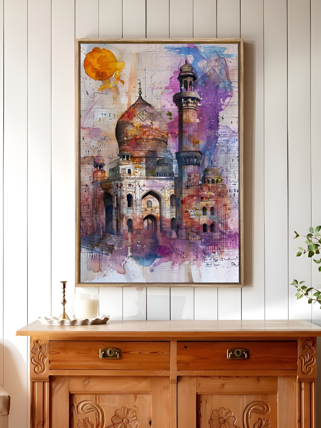 

Art Street Grey & Purple Traditional Taj Mahal Canvas Wall Art