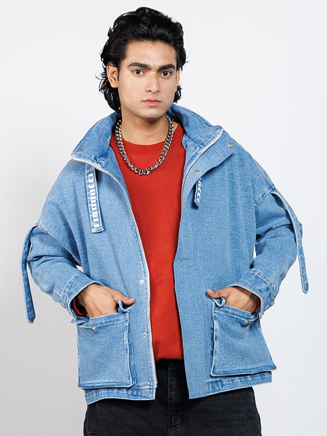 

FIBONACCI Men Maverick Moda Denim Jacket, Blue