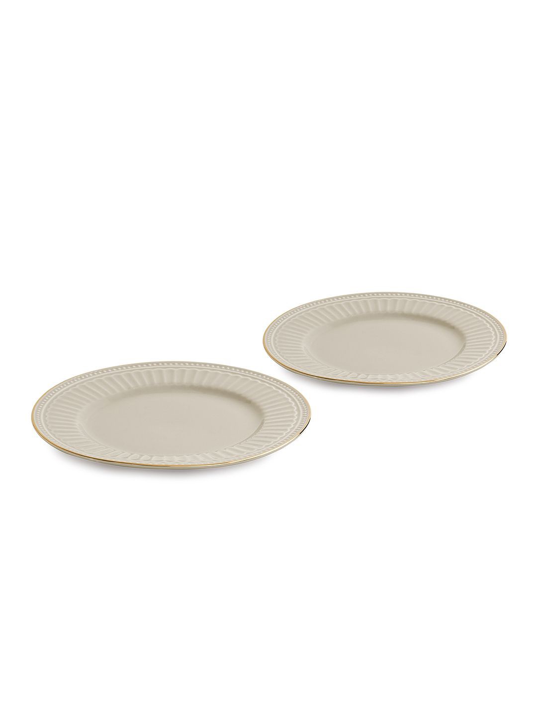 

Pure Home and Living Off White Set of 2 Ceramic Dessert Plates