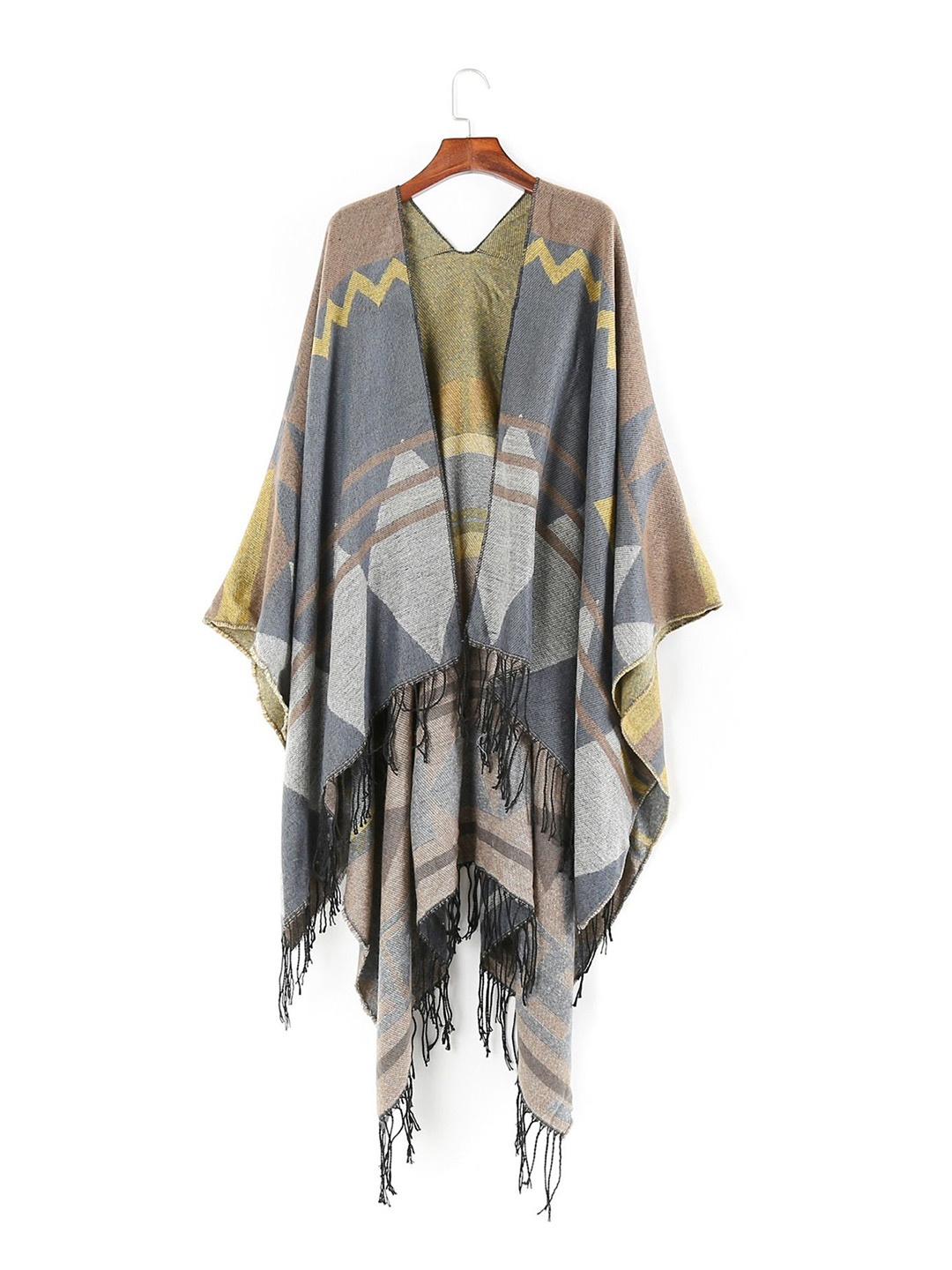 

LULU & SKY Women Printed Shrug, Grey