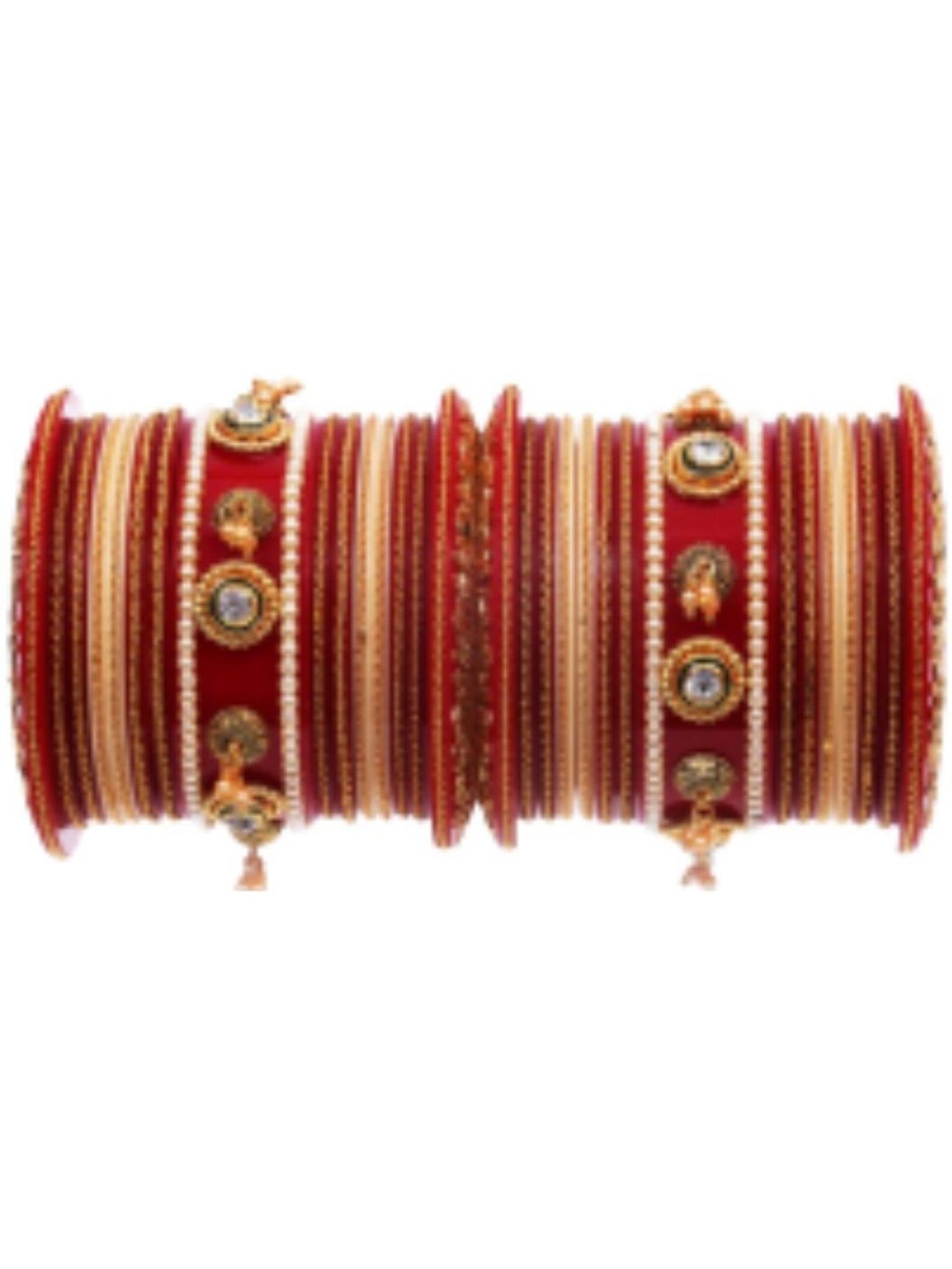 

Align Set Of 2 Gold-Plated Stones-Studded & Beaded Bangles