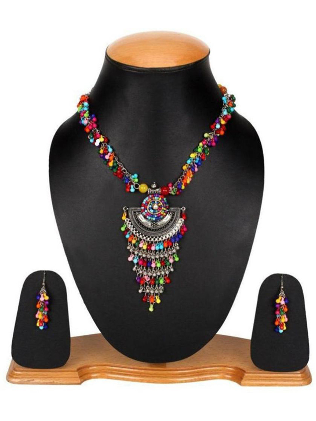 

SUNHARI Silver Plated & Beaded Jewellery Set