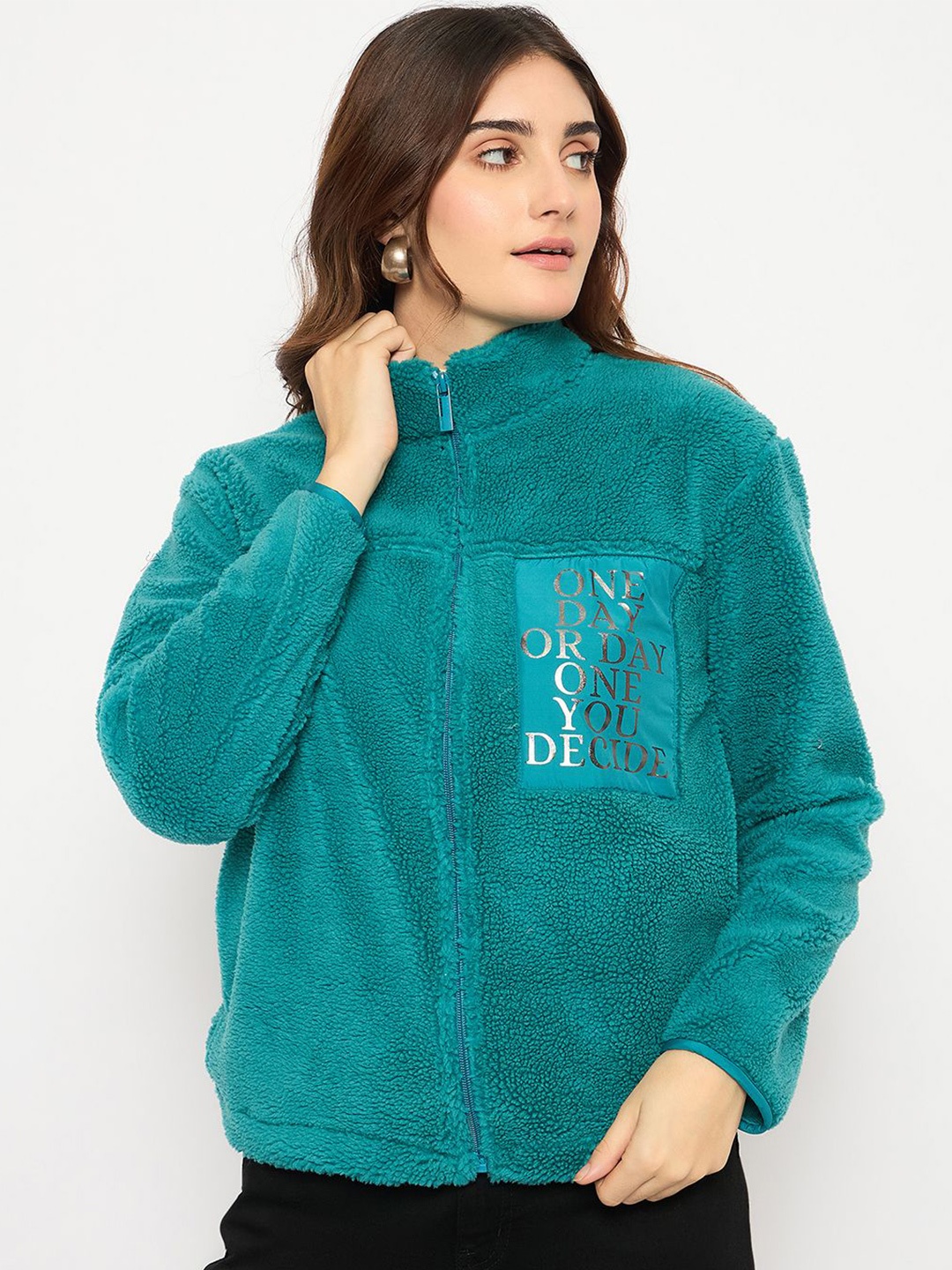 

Madame Women Mock Collar Sweatshirt, Green
