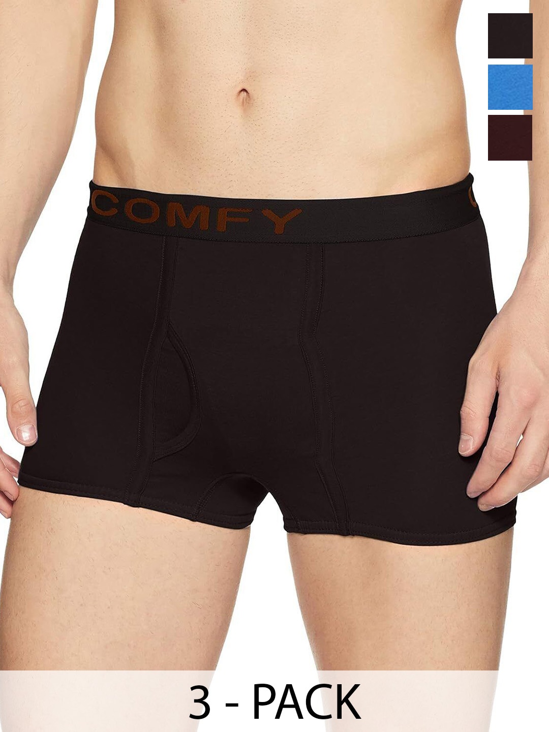 

AMUL COMFY Men Pack Of 3 Assorted Trunk Comfy-Plain-Mini-Trunk-OE-2-110