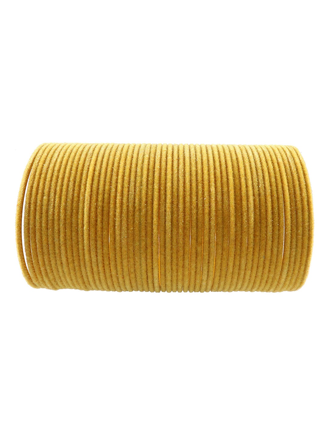 

ZULKA Set of 48 Plain Velvet Finish Metal Bangles, Yellow