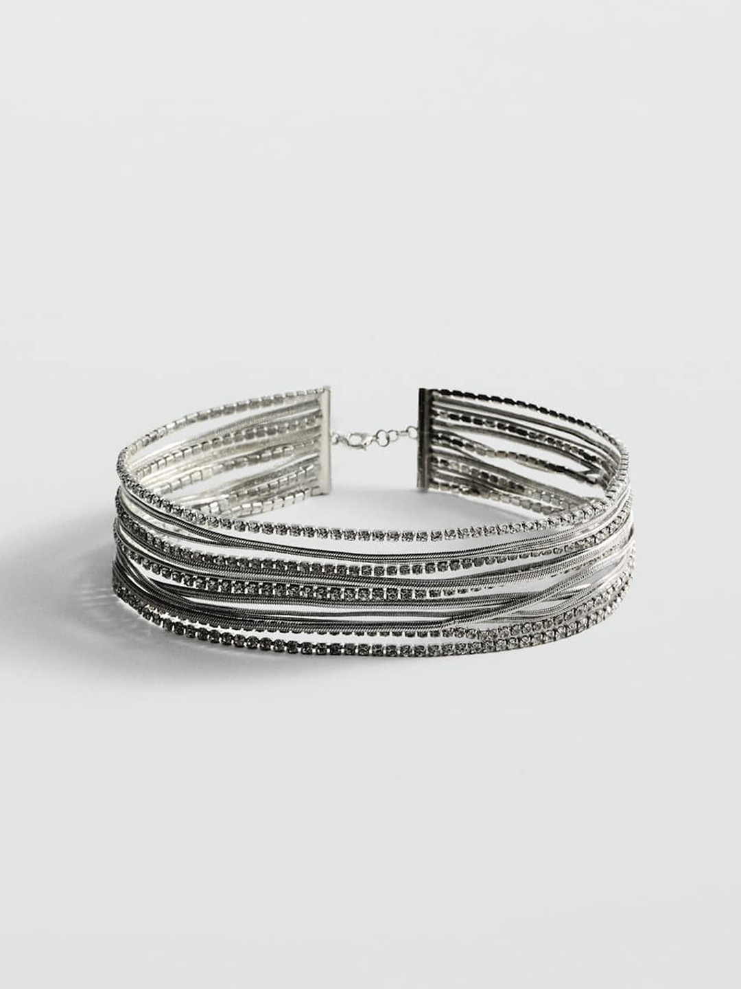 

MANGO Combined Design Choker Necklace, Silver