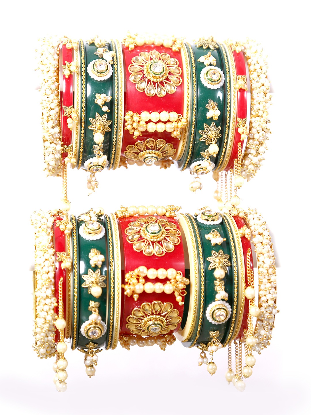 

Align Gold-plated Set Of 30 Chudas, Red