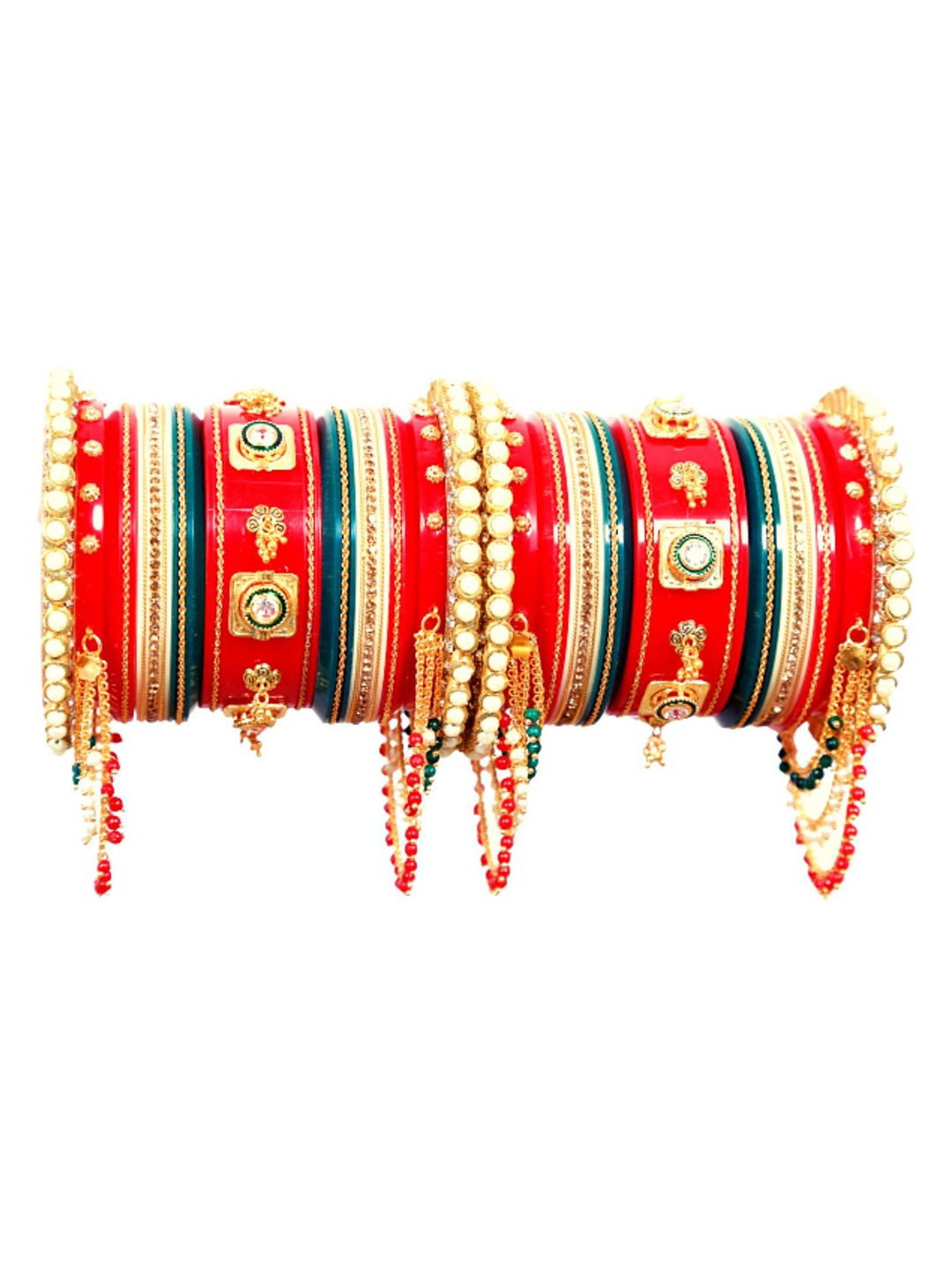 

Align Set Of 2 Gold-Plated Pearl-Beaded Chuda Bangles