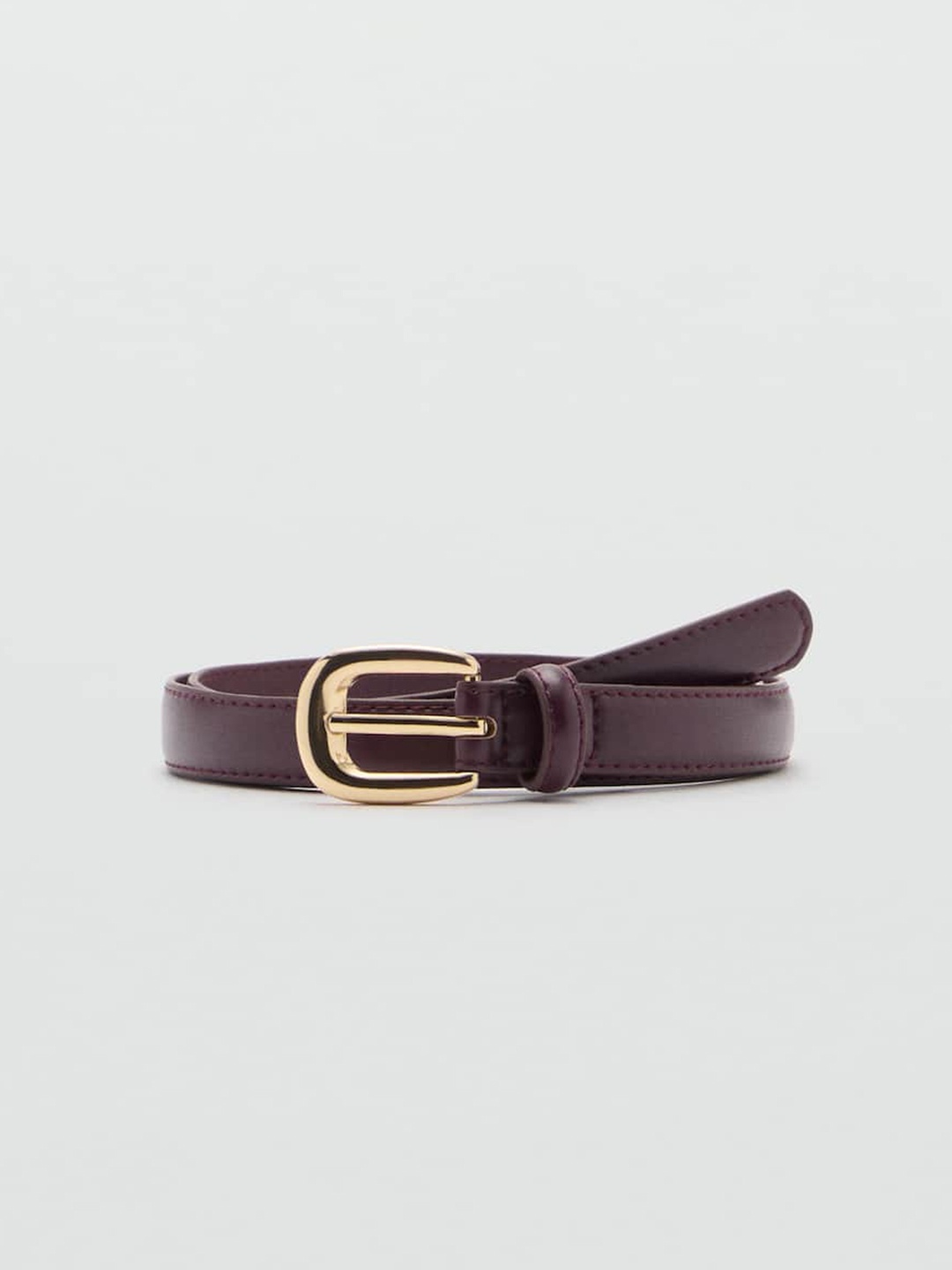 

MANGO Women Slim Belt, Burgundy