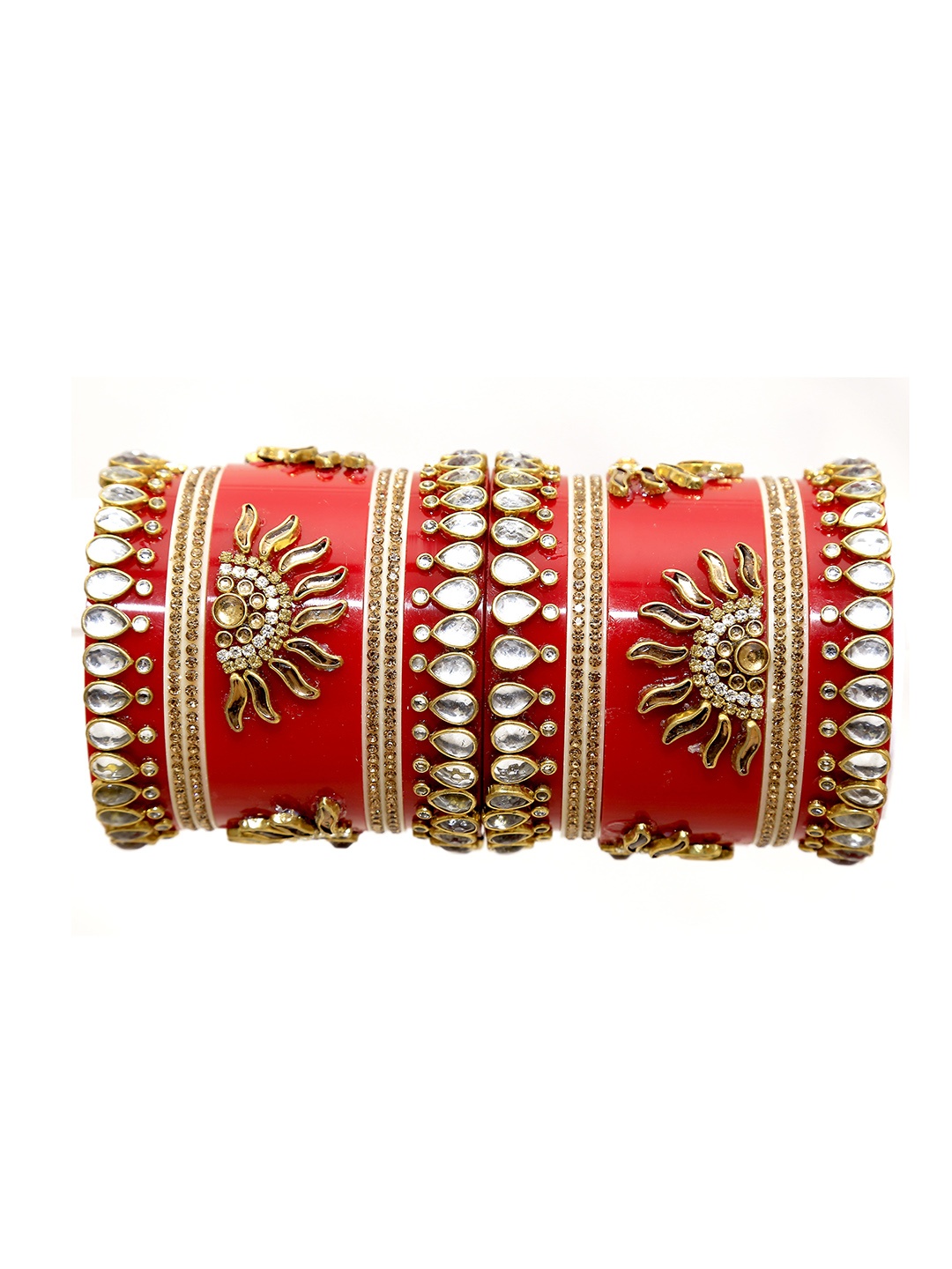 

Align Set Of 2 Gold-Plated Stone-Studded Chuda Bangles