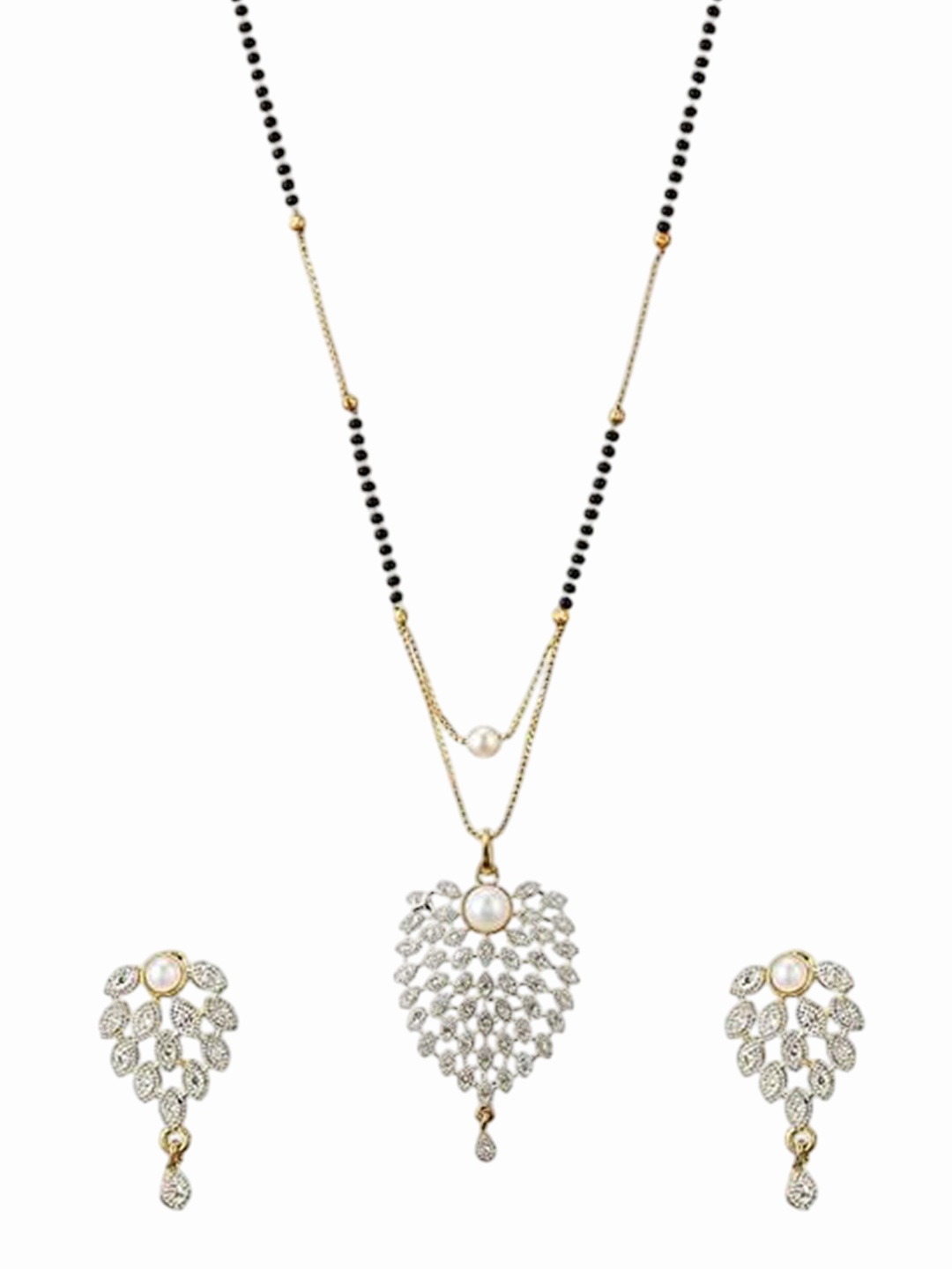 

SUNHARI Artificial Stones and Beads Mangalsutra, Silver