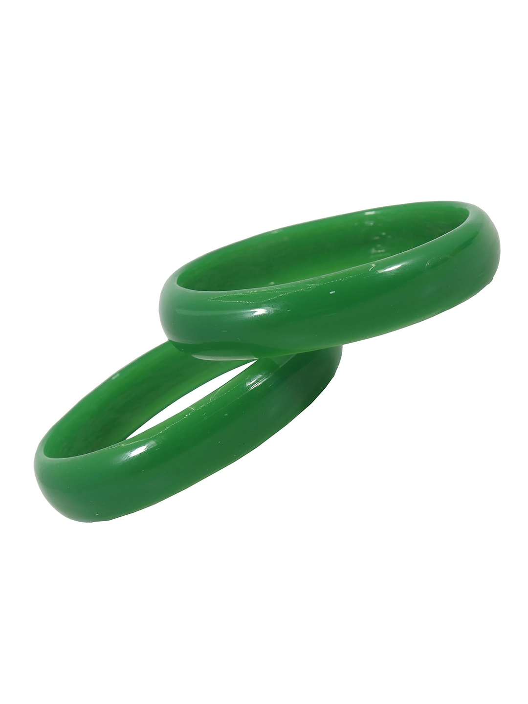 

ZULKA Set Of 2 Glass Kada Bangles, Green