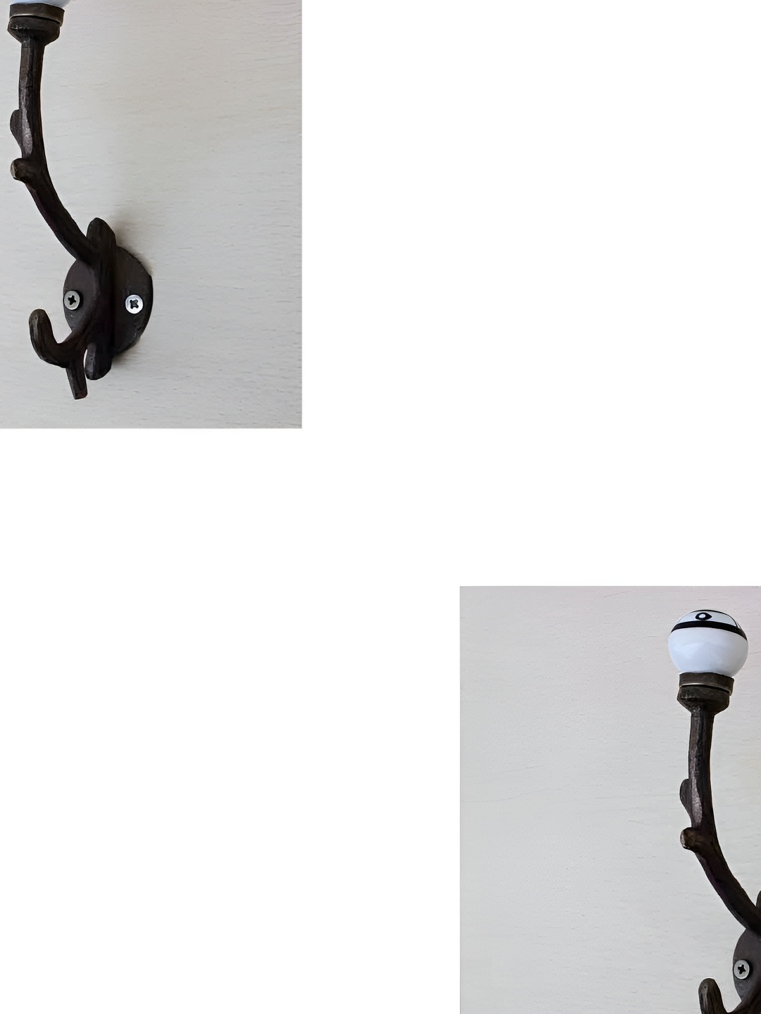 

IndianShelf Black & Blue 2 Pieces Ceramic Floral Wall Hangings Hooks