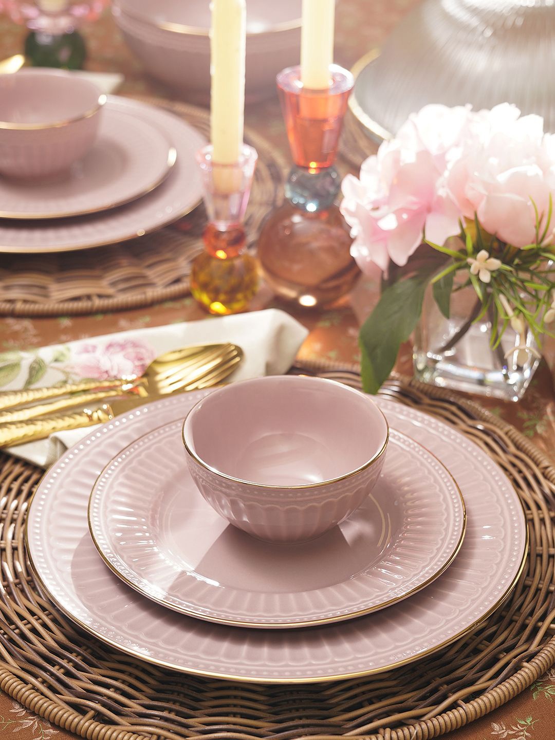 

Pure Home and Living Pink 2 Pieces Textured Ceramic Side Bowls