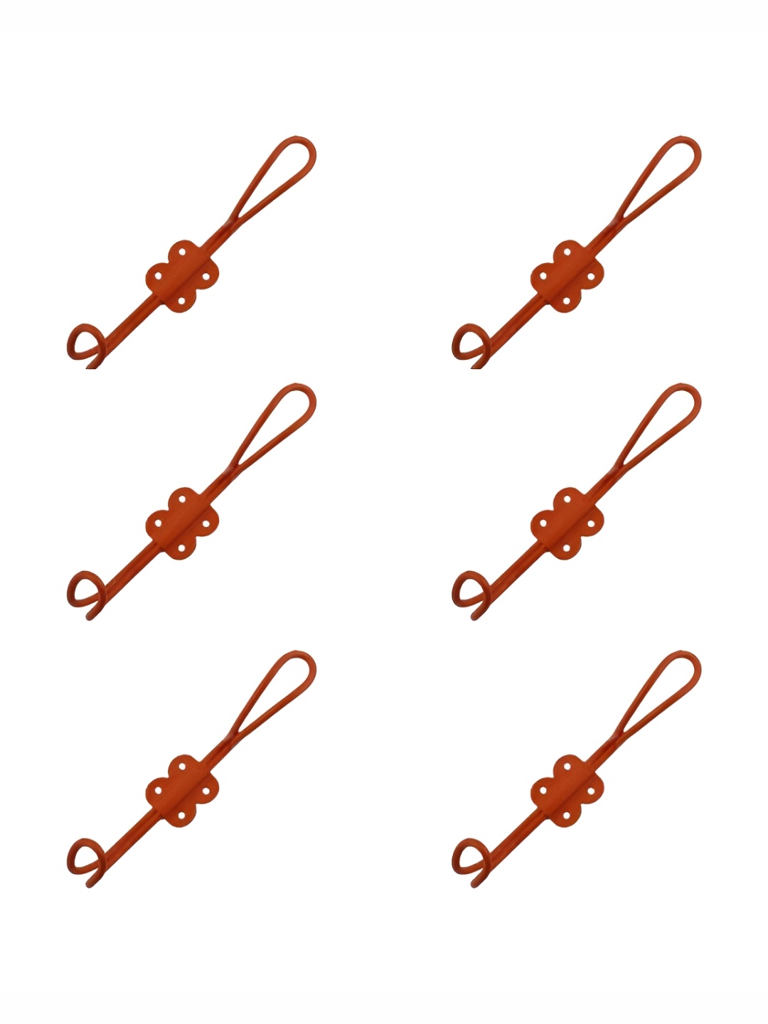 

IndianShelf Red 6 Pieces Iron Wall Hooks