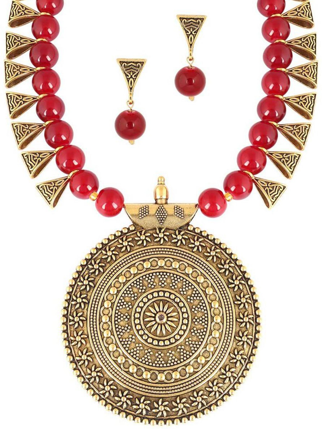 

SUNHARI Gold Plated Beaded Jewellery Set