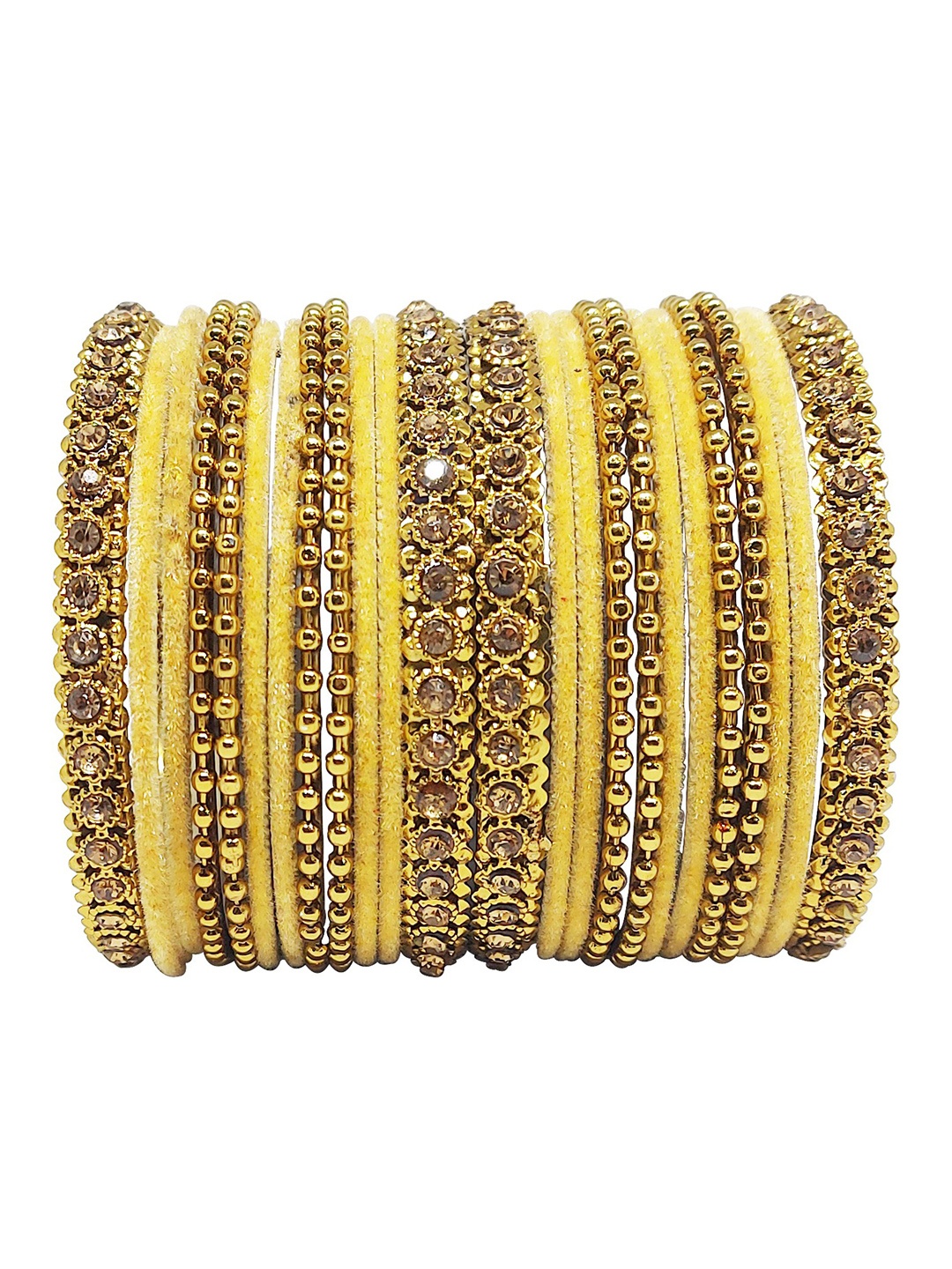 

CHRISHAN Set Of 24 Stone-Studded Bangles, Gold