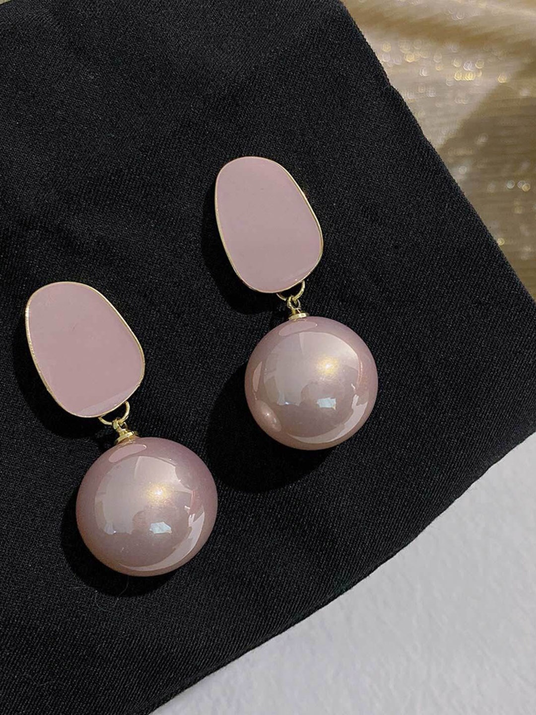 

Palli Creation Circular Drop Earrings, Pink