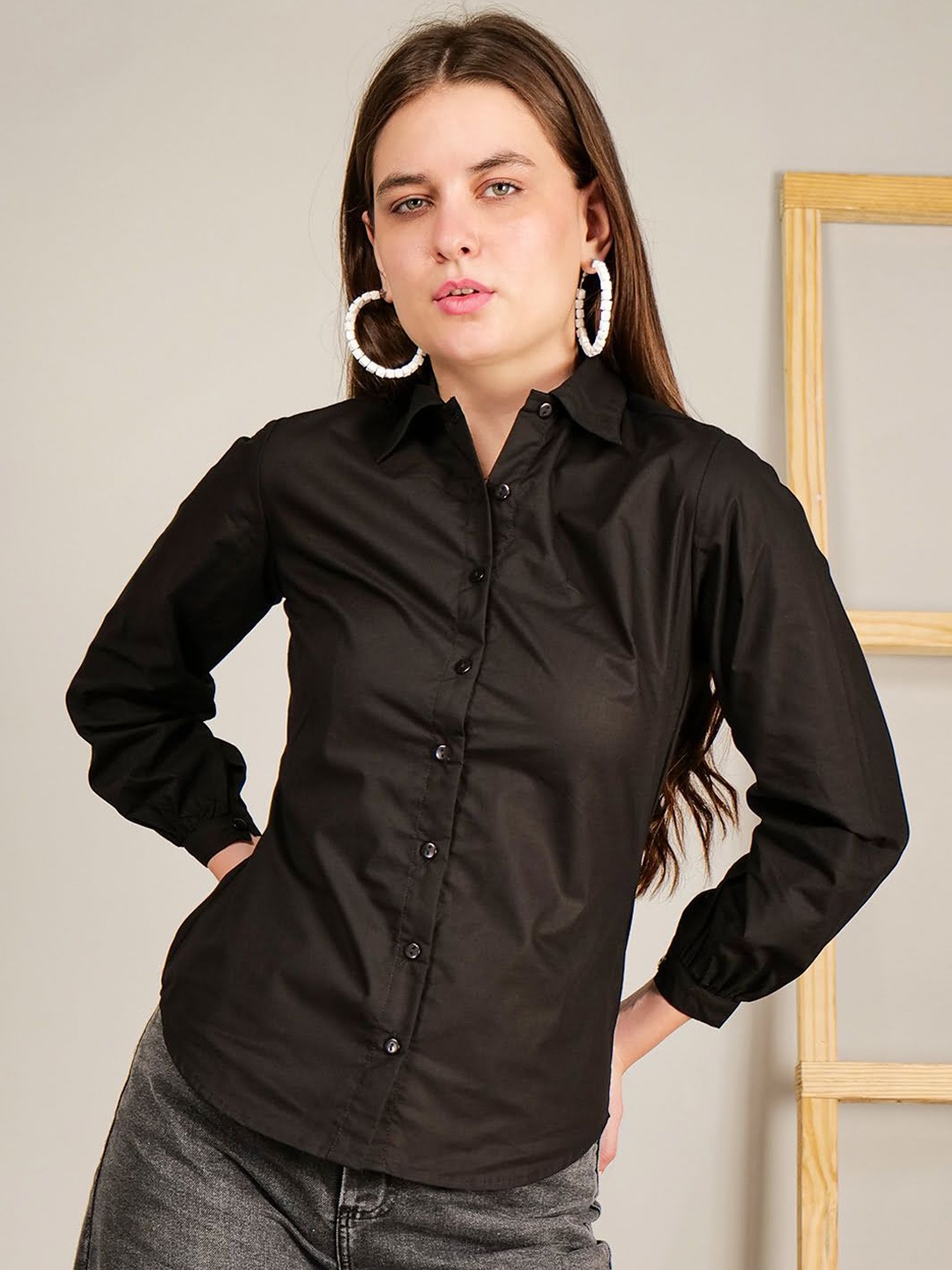 

THE BLACK LOVER Women Shirt Collar Shirt Style Top