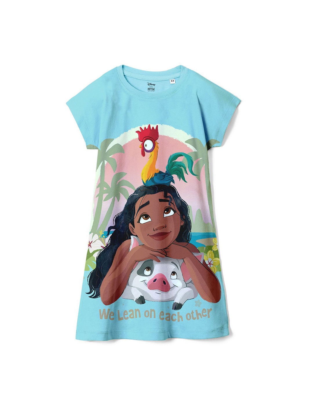 

Wear Your Mind Girls Moana Character Printed T-shirt Dress, Blue