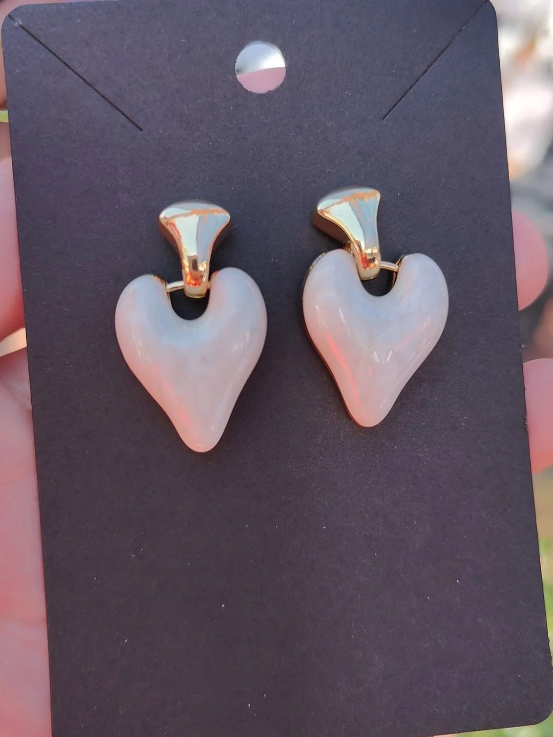

Palli Creation Heart Shaped Drop Earrings, Pink